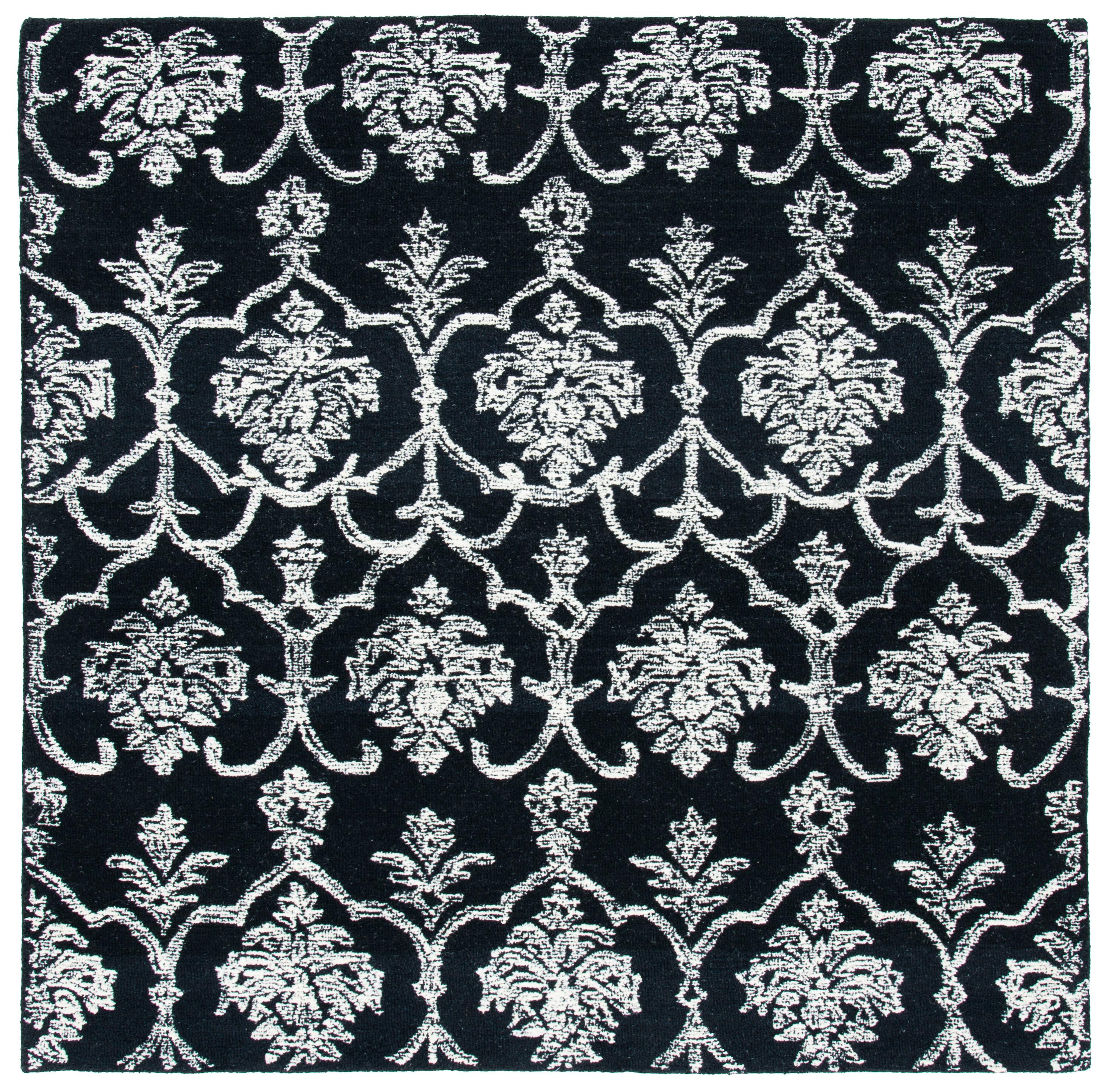 Metro MET996 Hand Tufted Area Rug - Black/Ivory - 6'x6' - Safavieh.