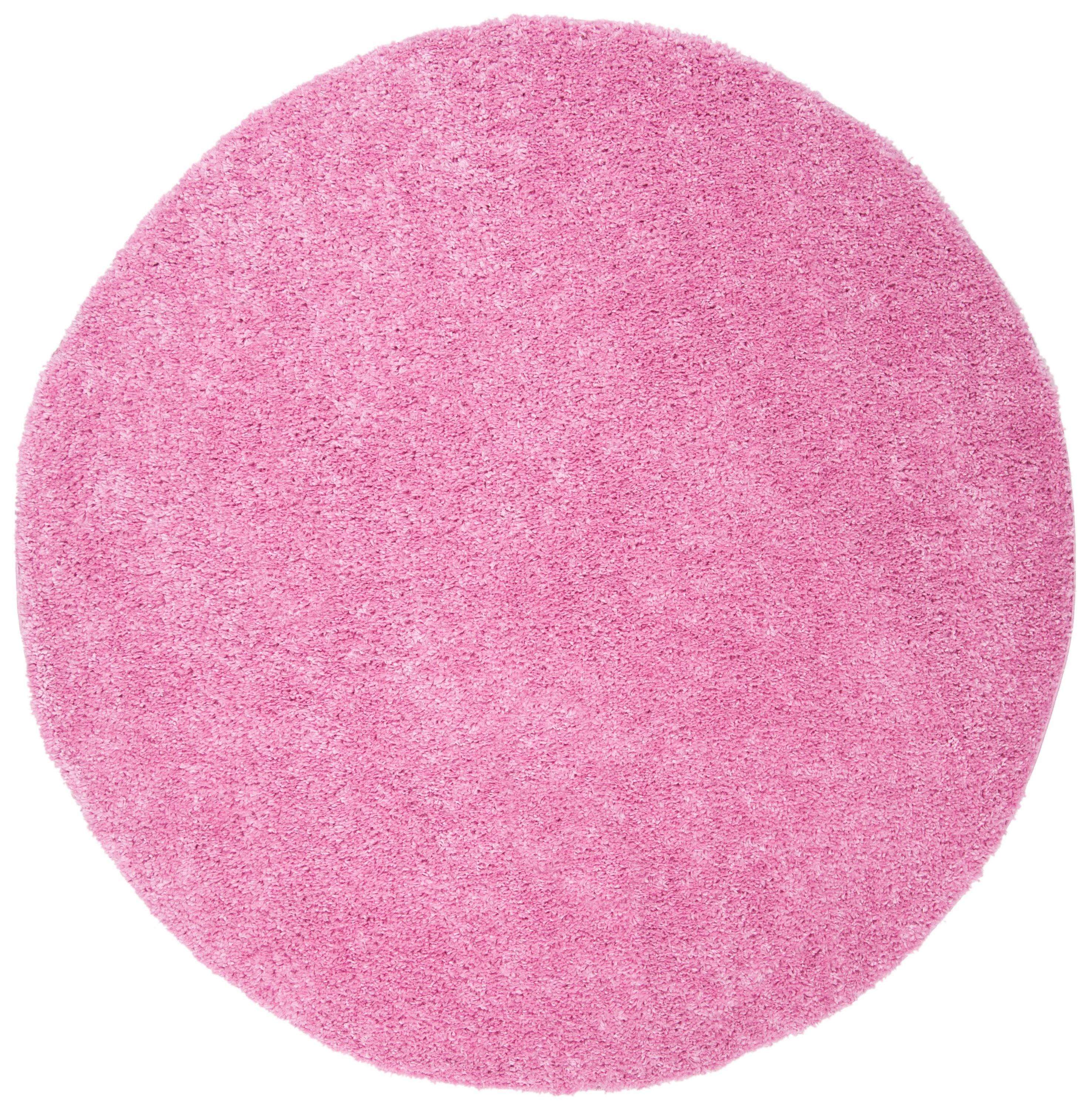 August Shag 900 AUG900 Power Loomed Indoor Area Rug - Pink - 5'3" Round - Safavieh