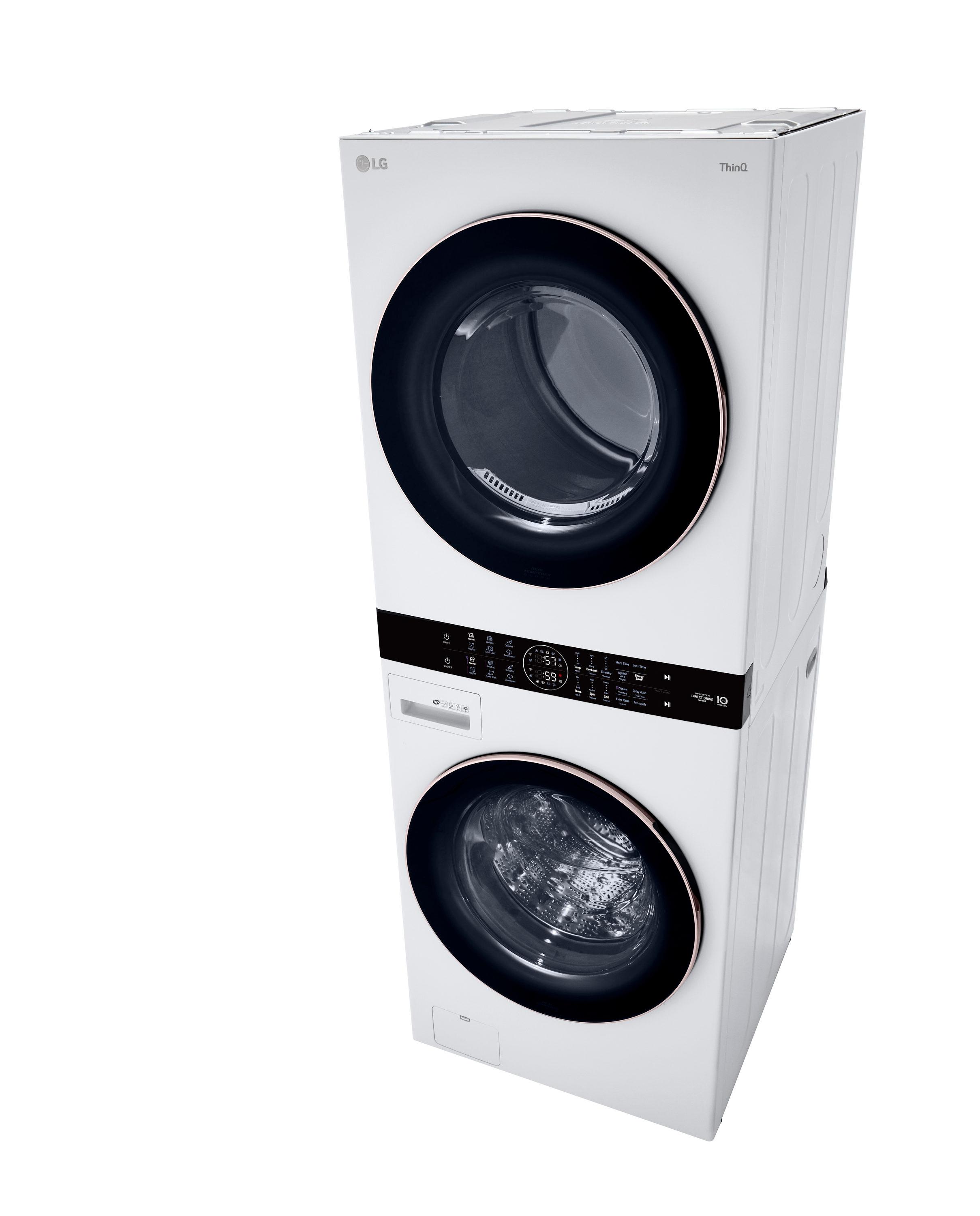 LG WKE100HWA 27 inch White WashTower™ with Center Control™ 4.5 cu. ft. Washer and 7.4 cu. ft. Electric Drye