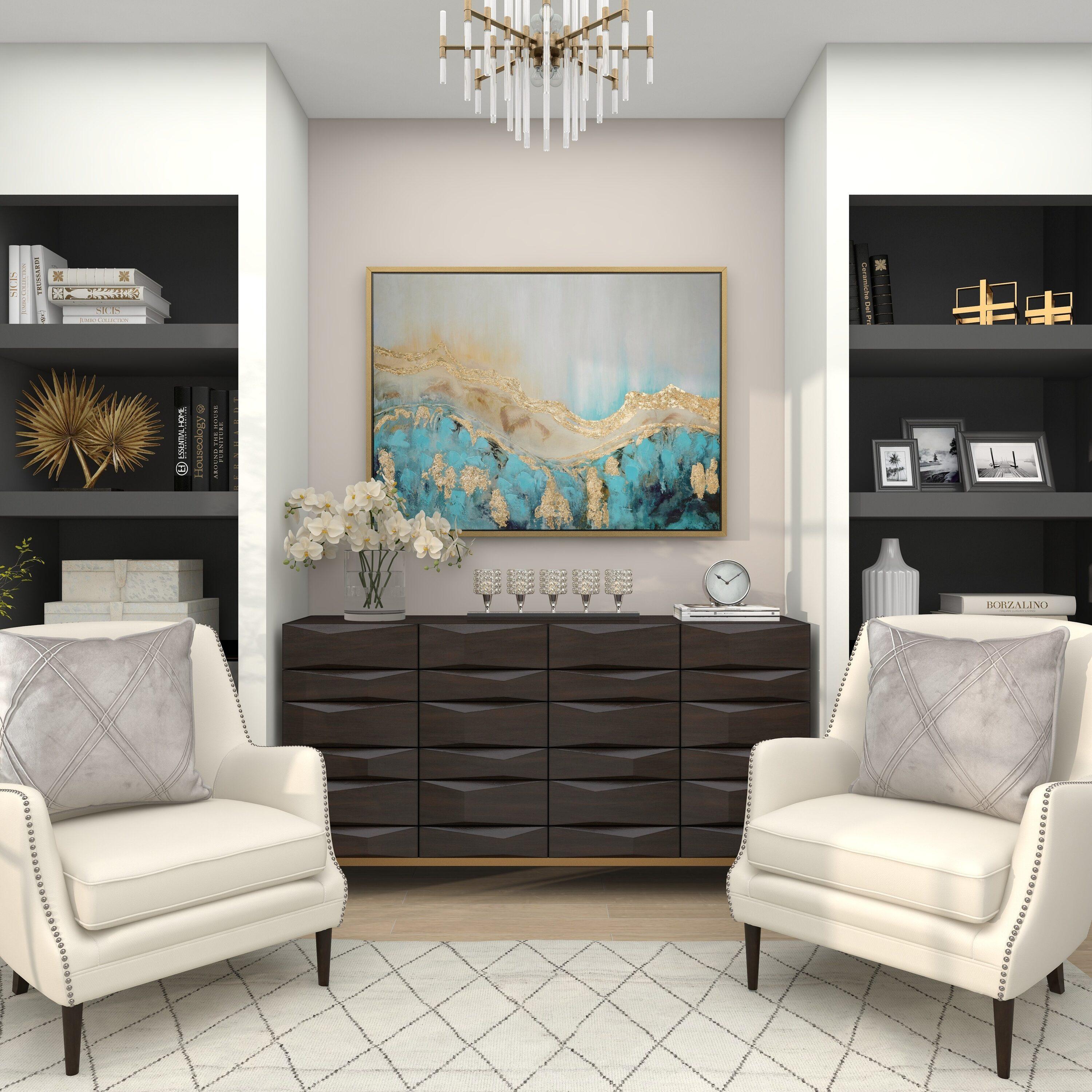 House of Hampton® Aluminum Metal Pillar 5 Crystal Sleeve Decorative Silver Candelabra