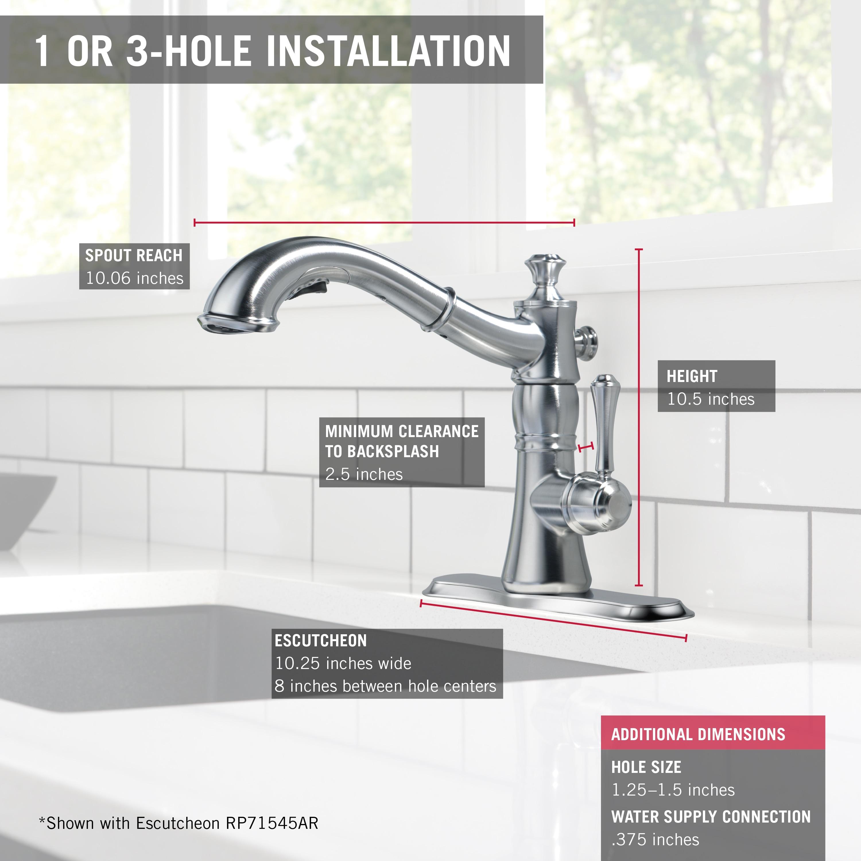 Cassidy Pull Out Sprayer Kitchen Sink Faucet, Single Handle Kitchen Faucet