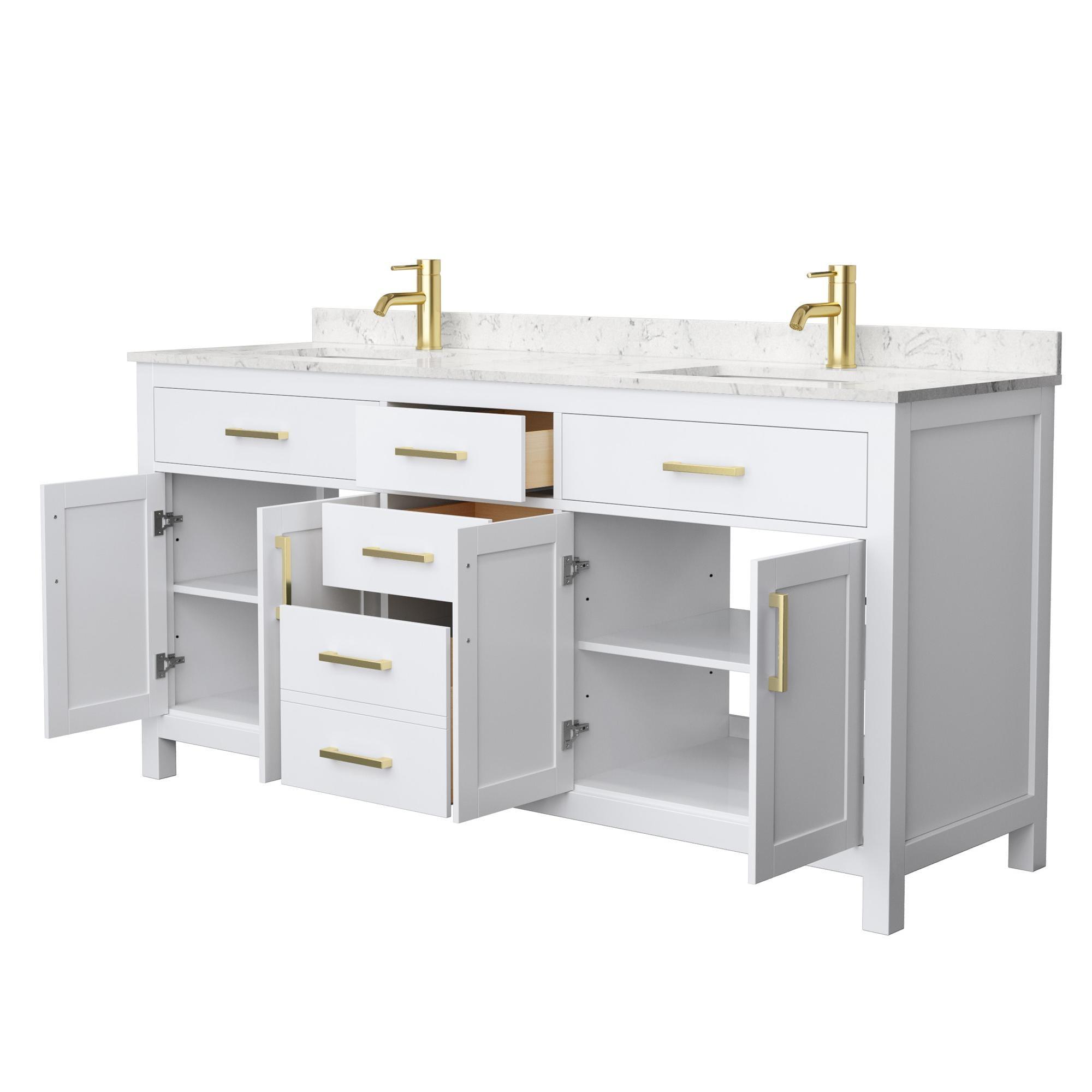 Beckett 72" Freestanding Double Bathroom Vanity with Cultured Marble Top