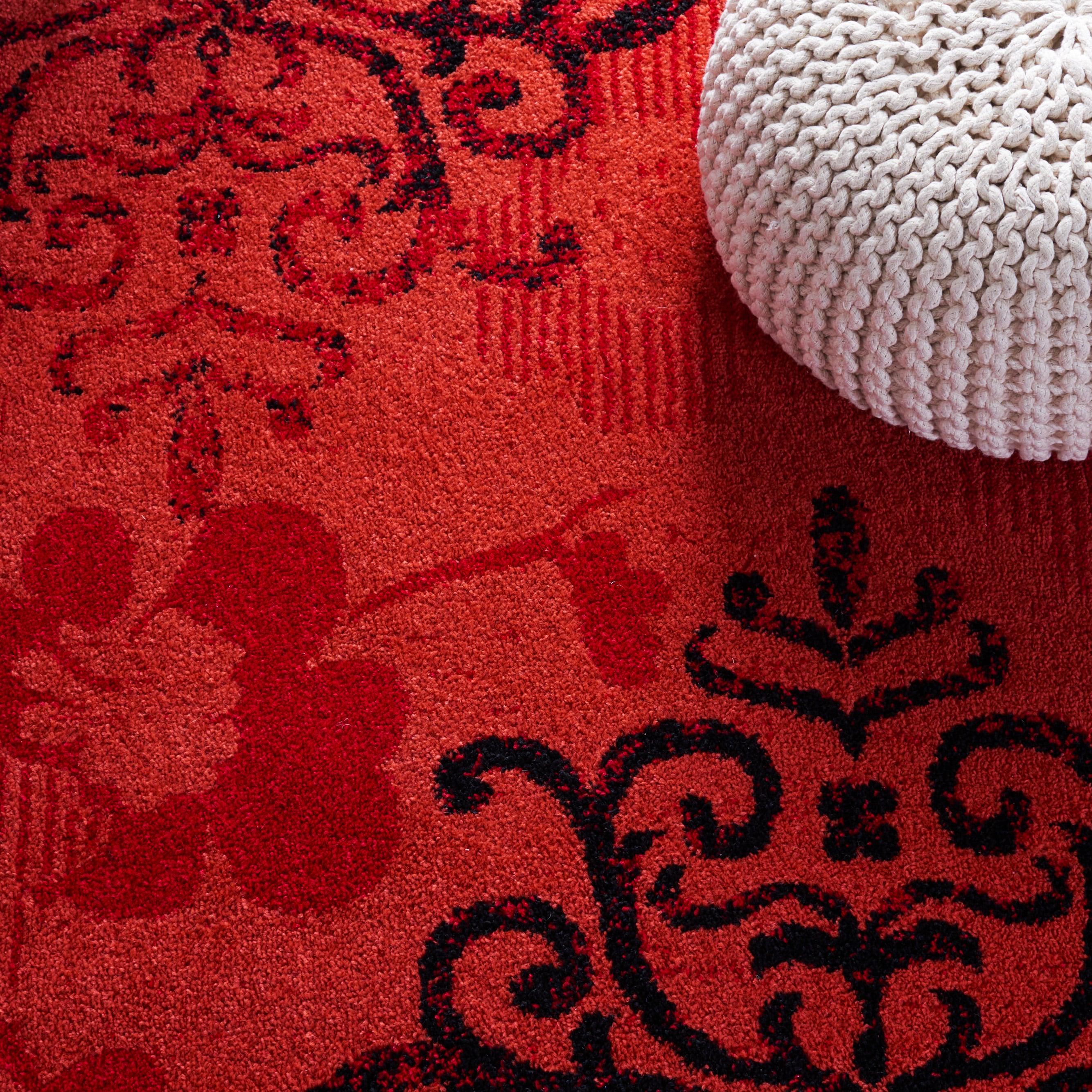SAFAVIEH Adirondack Hortense Floral Area Rug, Red/Black, 4'5" x 6'5"