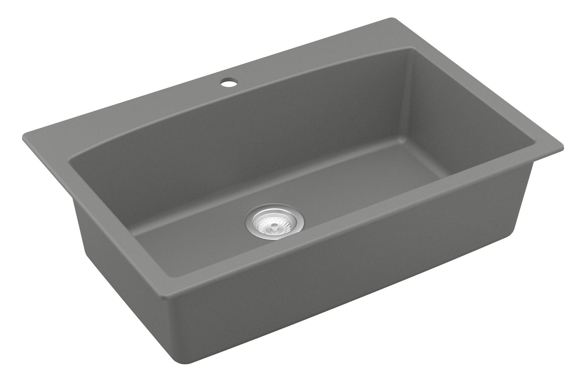 Karran Drop-in Quartz Composite 33'' X 22'' 1-Hole Single Bowl Kitchen Sink