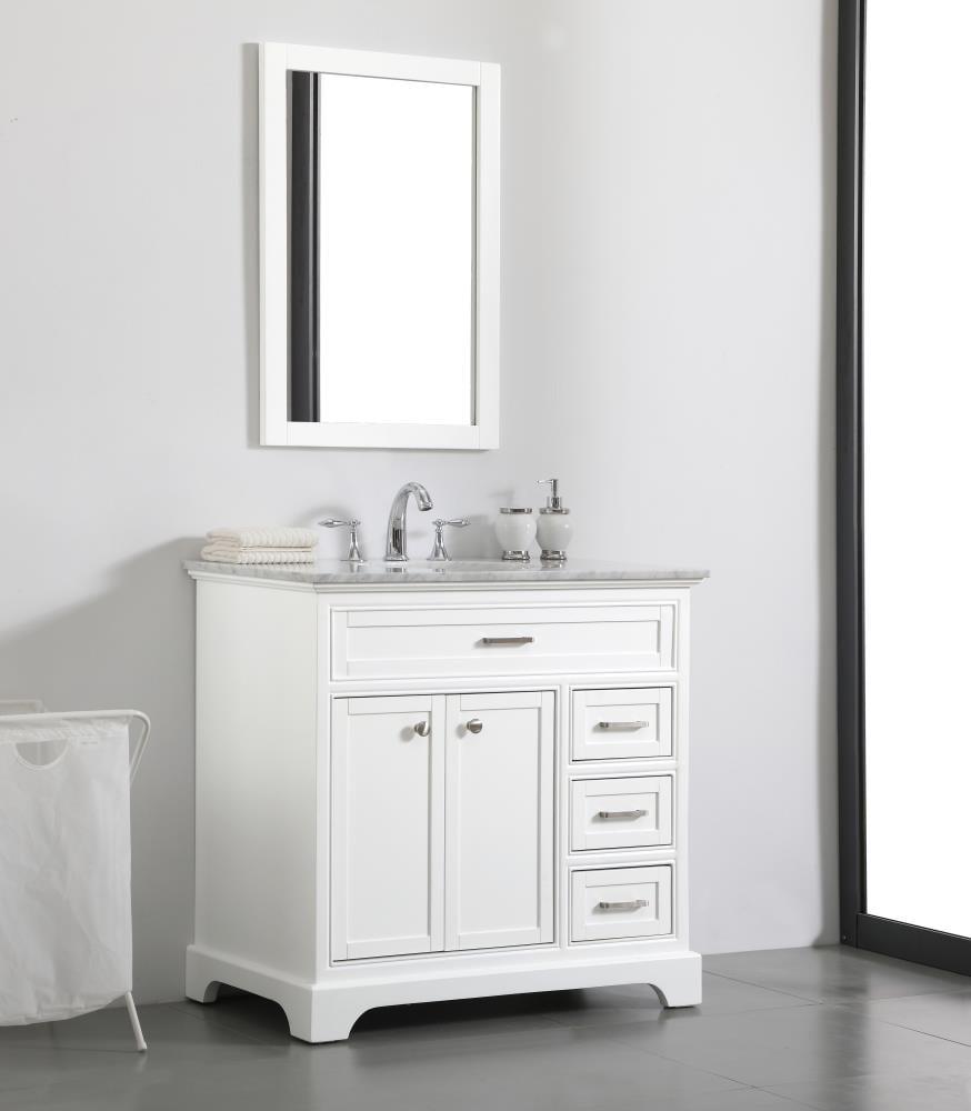 Elegant Decor Americana 36" Wood Single Bathroom Vanity in White