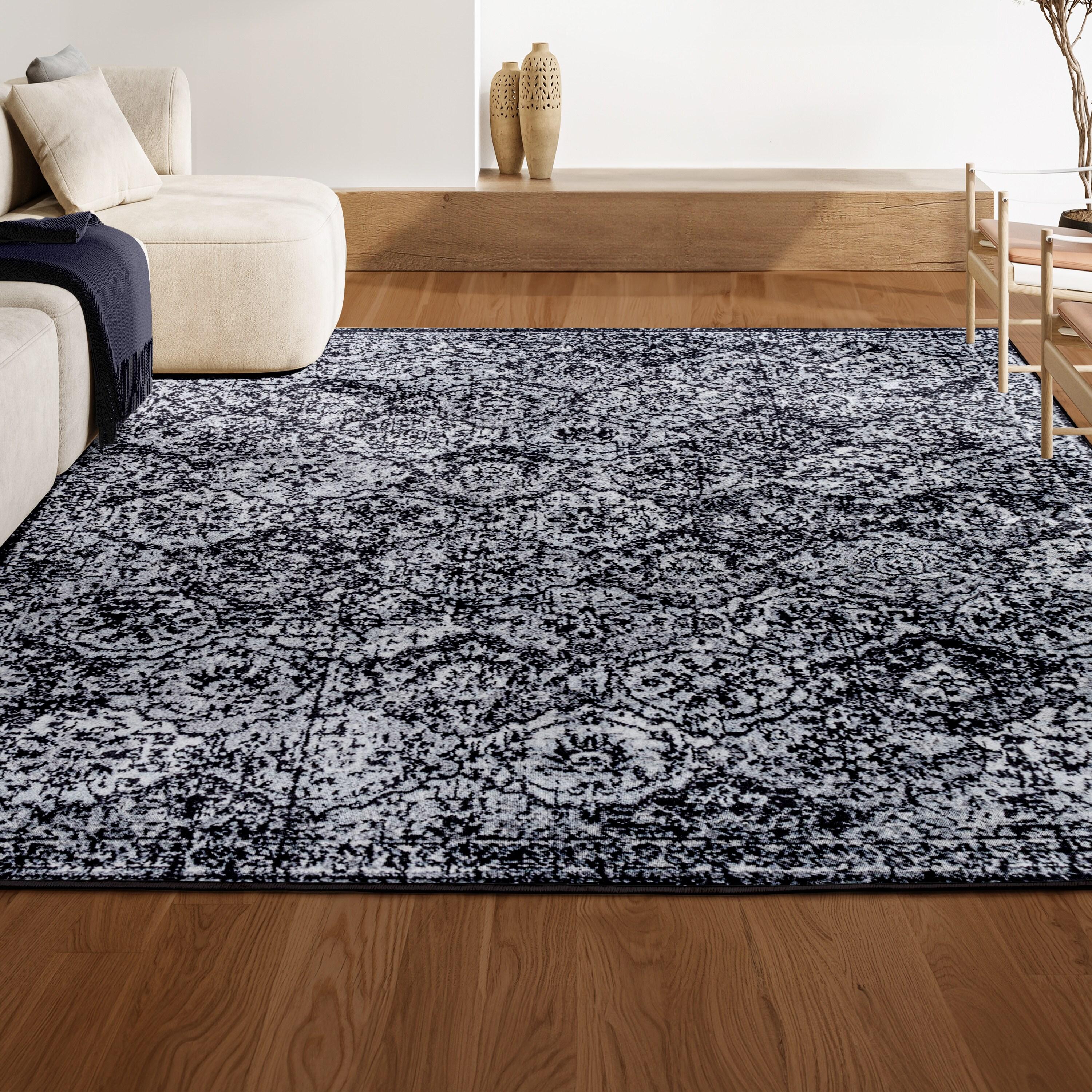 2' x 8' Modern Persian Boho Vintage Trellis Runner Rug, Black/Ivory - JONATHAN Y
