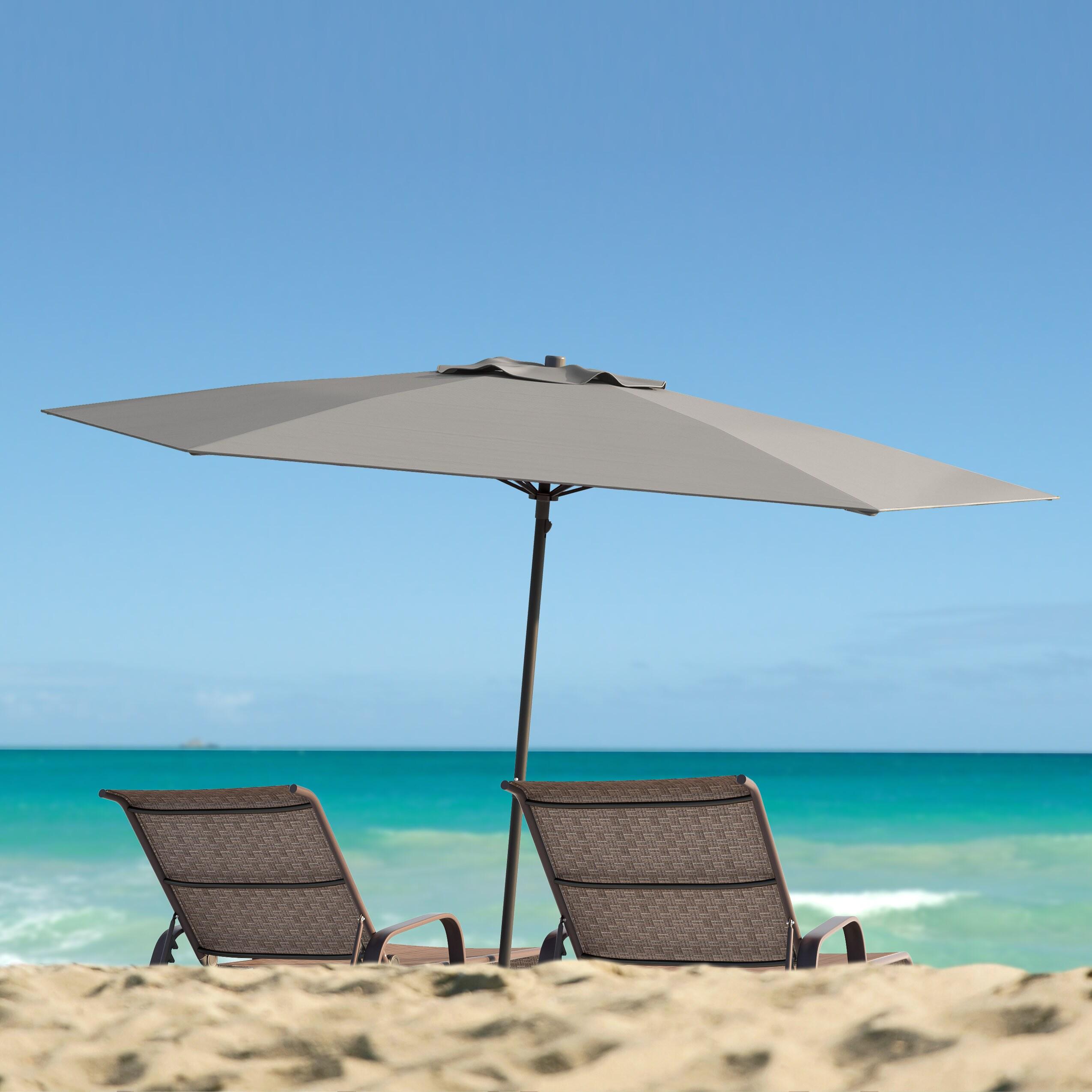 7.5' x 7.5' UV and Wind Resistant Beach/Patio Umbrella Gray - CorLiving