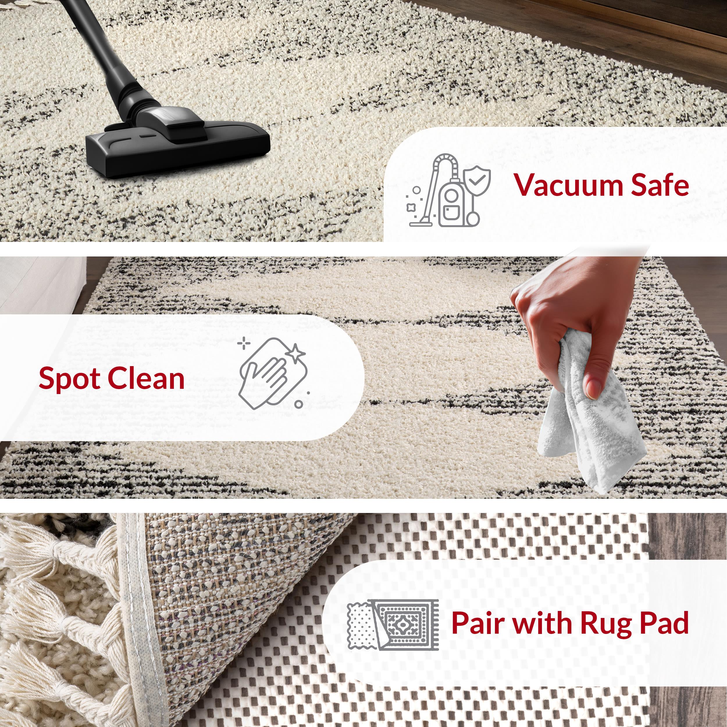 Nuloom Bria Trellis 12x15 Shag Indoor Area Rug for Living Room Bedroom Dining Room Nursery, Off White/Charcoal