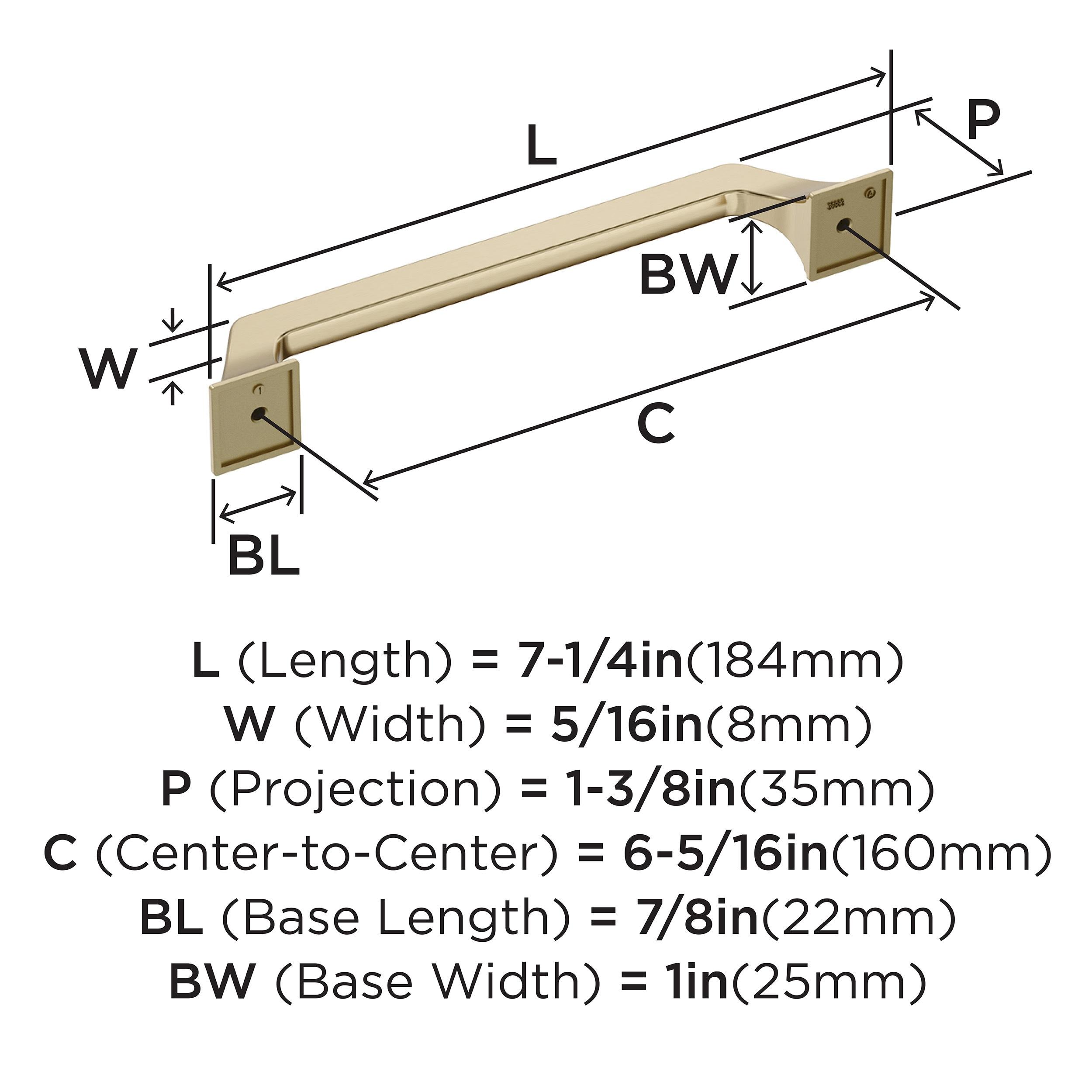 Amerock Exceed 6-5/16 inch (160mm) Center-to-Center Golden Champagne Cabinet Pull