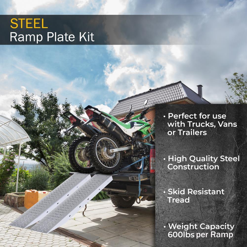 Fleming Supply Steel Loading Ramps Set – 8.5 x 35.5-in, Silver