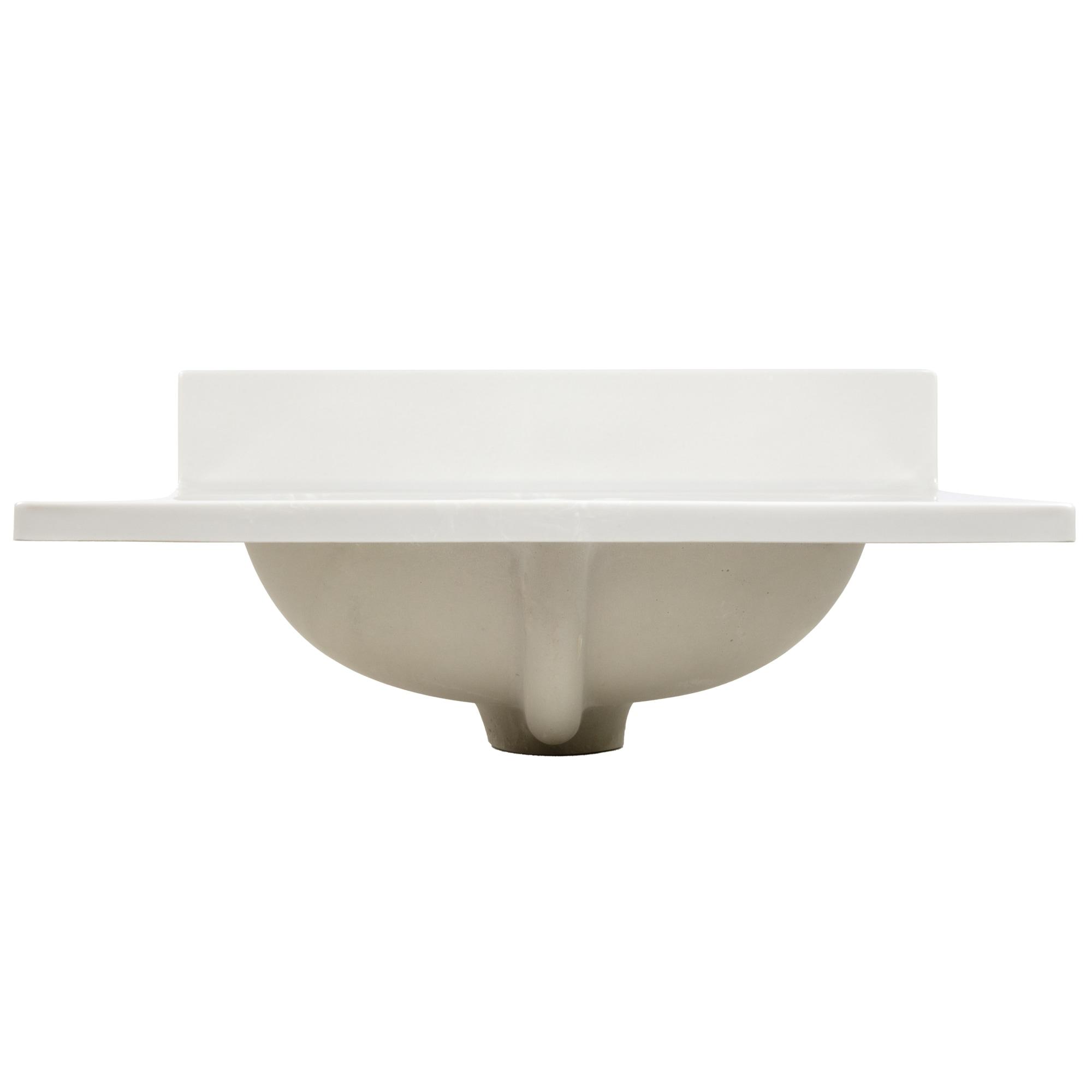 Cultured Marble Vanity Top – 25-Inch Single Bowl Sink 4-Inch Centerset with Integrated Backsplash – Reinforced Packaging – Ivory Swirl, Design House, 586313