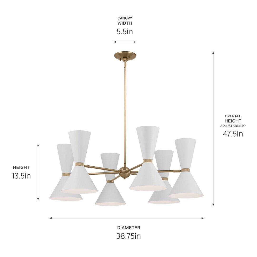 Kichler 52566 Phix 12 Light 39" Wide Chandelier - Champagne Bronze / White