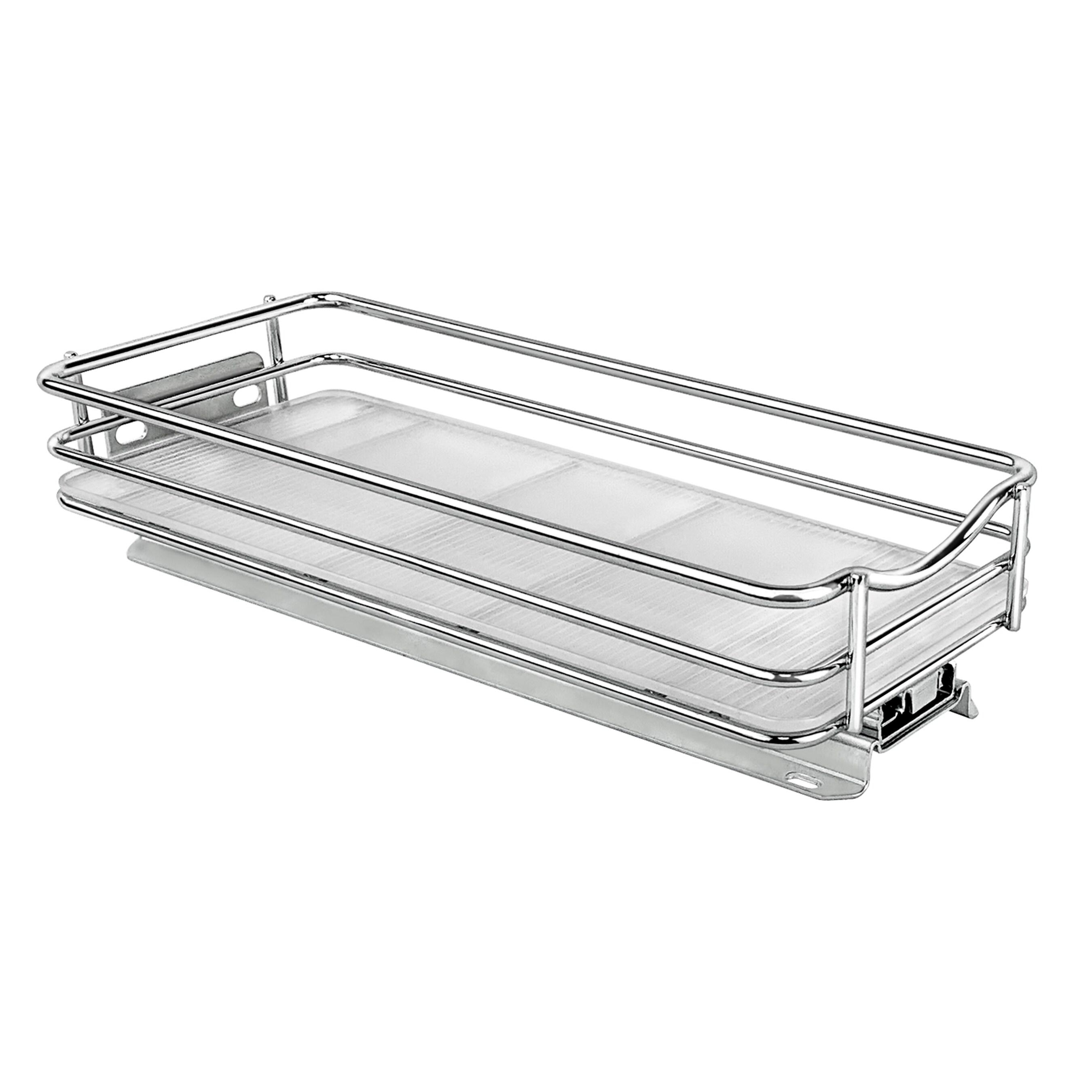 Lynk Professional Slide Out Spice Rack Upper Cabinet Organizer- 4" Wide: Chrome-Plated Kitchen Storage, Pull Out System