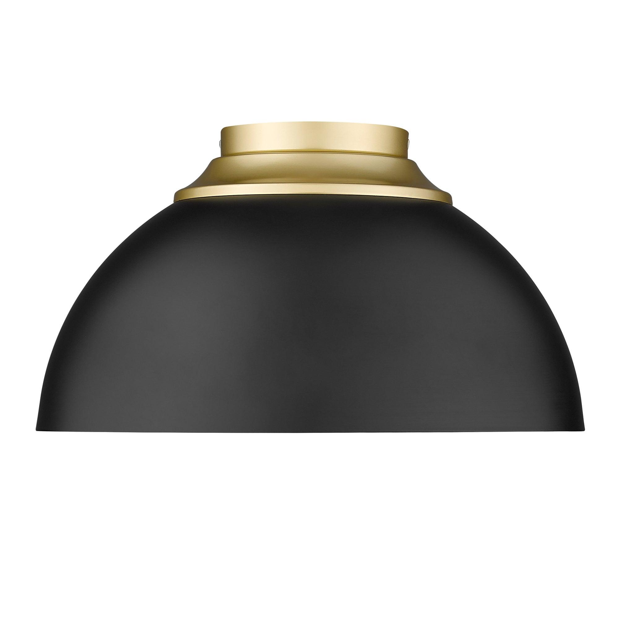 Golden Lighting Zoey 3-Light Flush Mount in Olympic Gold with Matte Black
