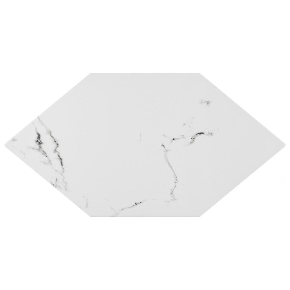 Timeless Calacatta Kayak 6-1/2" x 12-1/2" Porcelain Stone Look Wall & Floor Tile