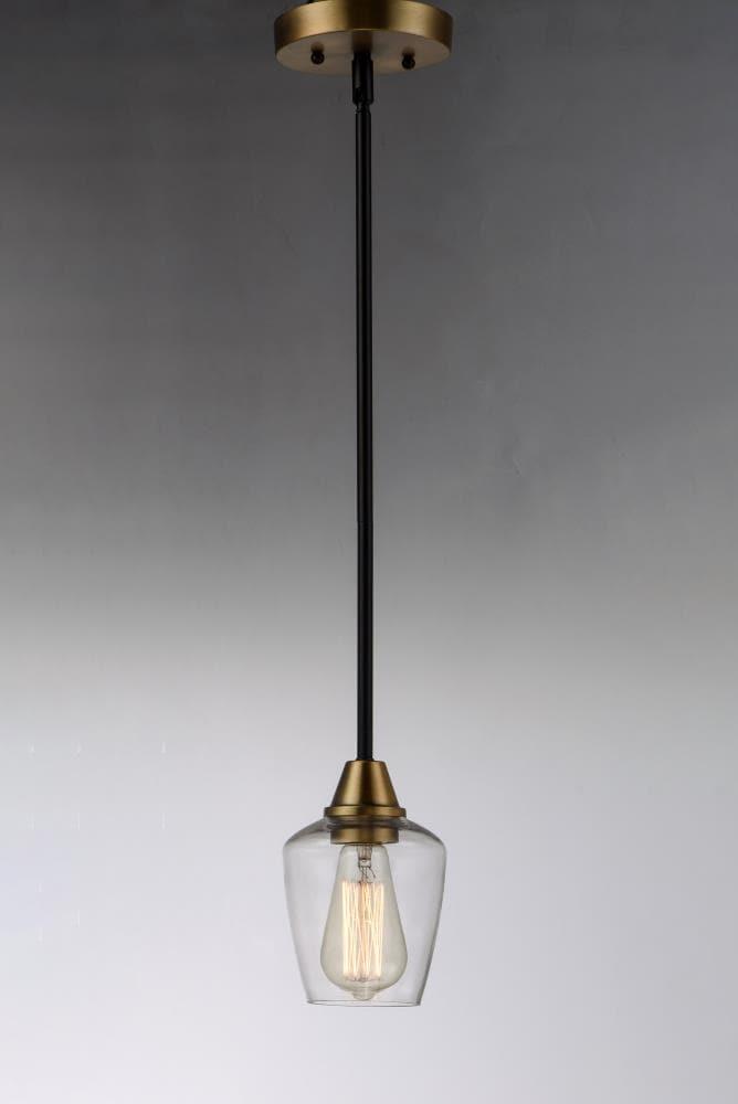 Maxim 96120CLBZAB 5 in. Goblet One-Light Mini Pendant Ceiling Light, Bronze & Antique Brass