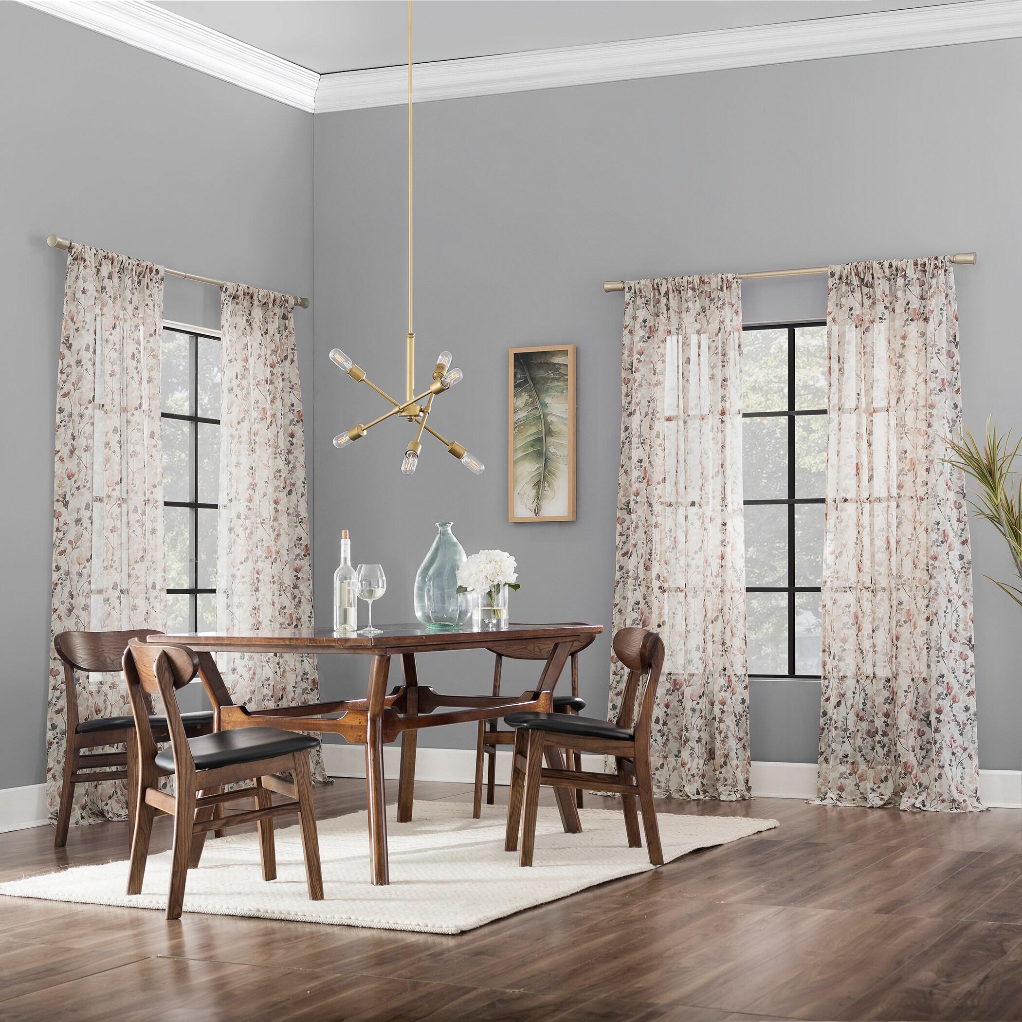 Scott Living Jessa Linen Blend Floral Semi-Sheer Rod Pocket Single Curtain Panel & Reviews | Wayfair