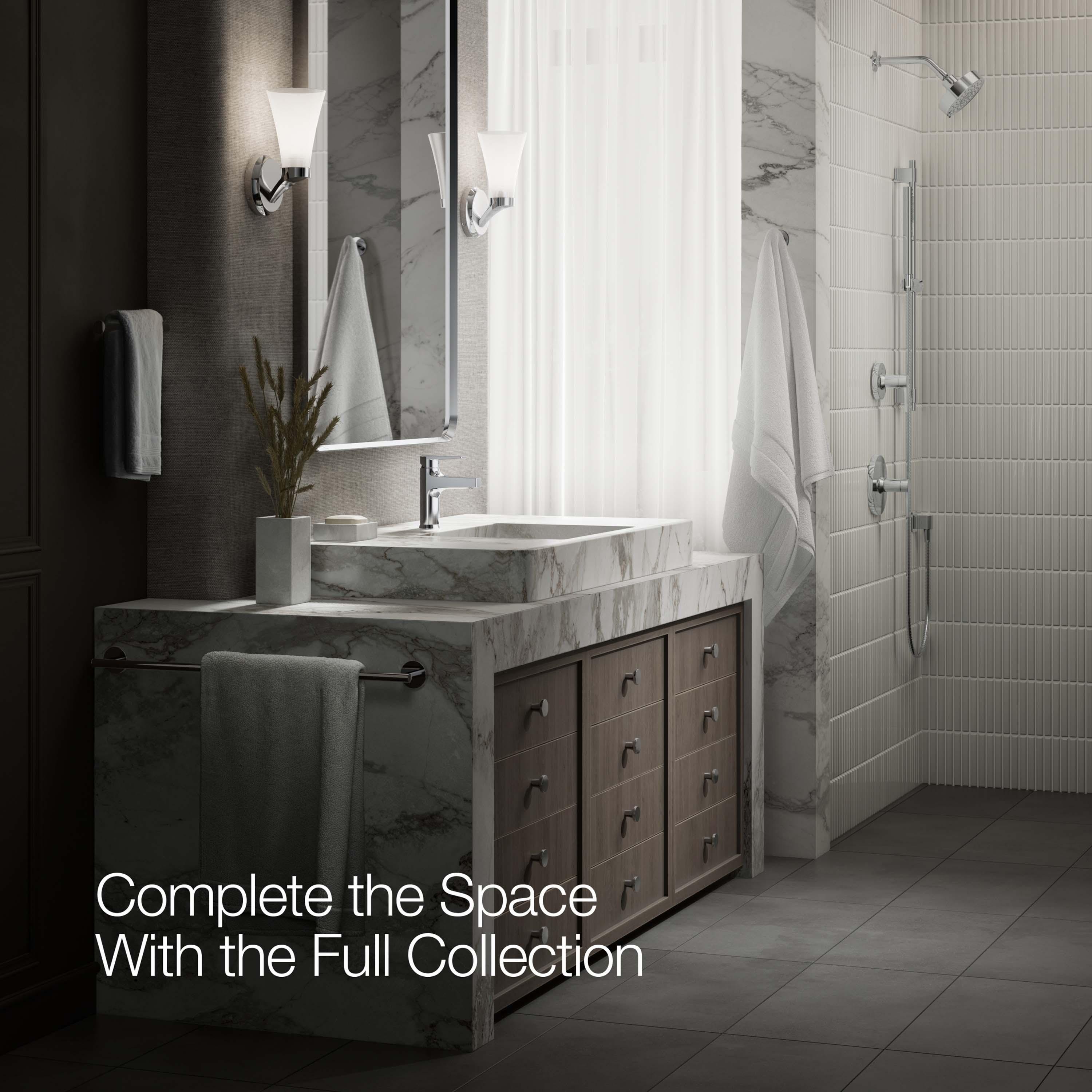 Kohler Taut Single-Handle Bathroom Faucet with Pop-Up Drain Assembly, One Hole Bathroom Sink Faucet, 1.2 gpm