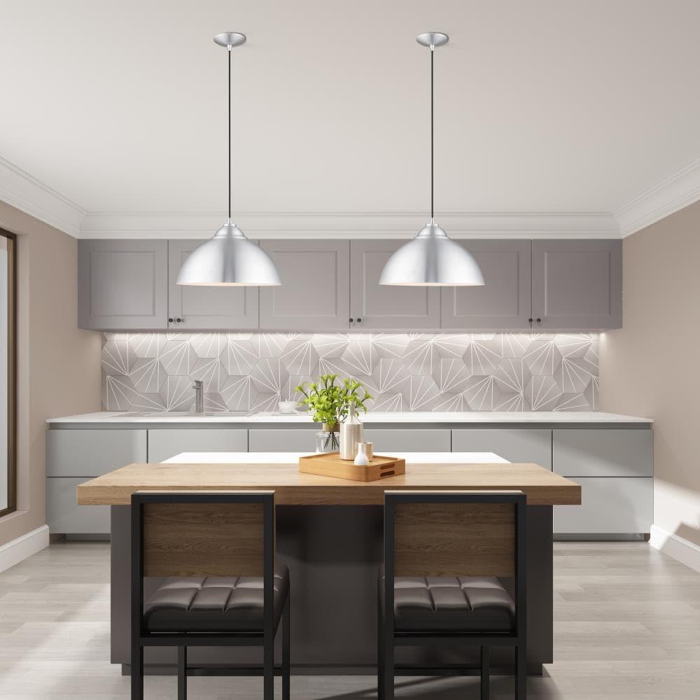 Livex Lighting Metal Shade 1 - Light Chandelier in  Brushed Aluminum