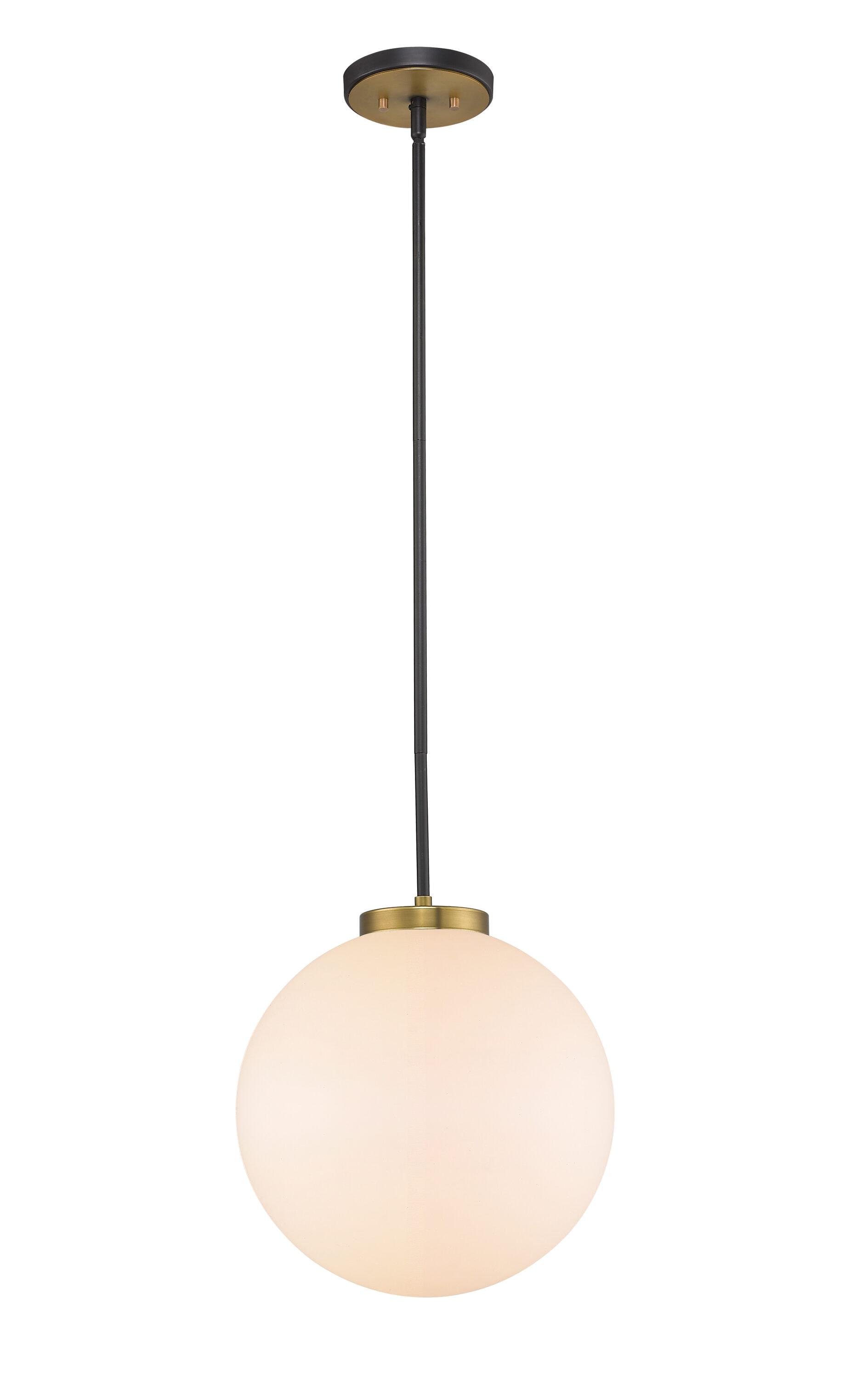 Z-Lite Parsons 1 - Light Pendant in  Matte Black/Olde Brass