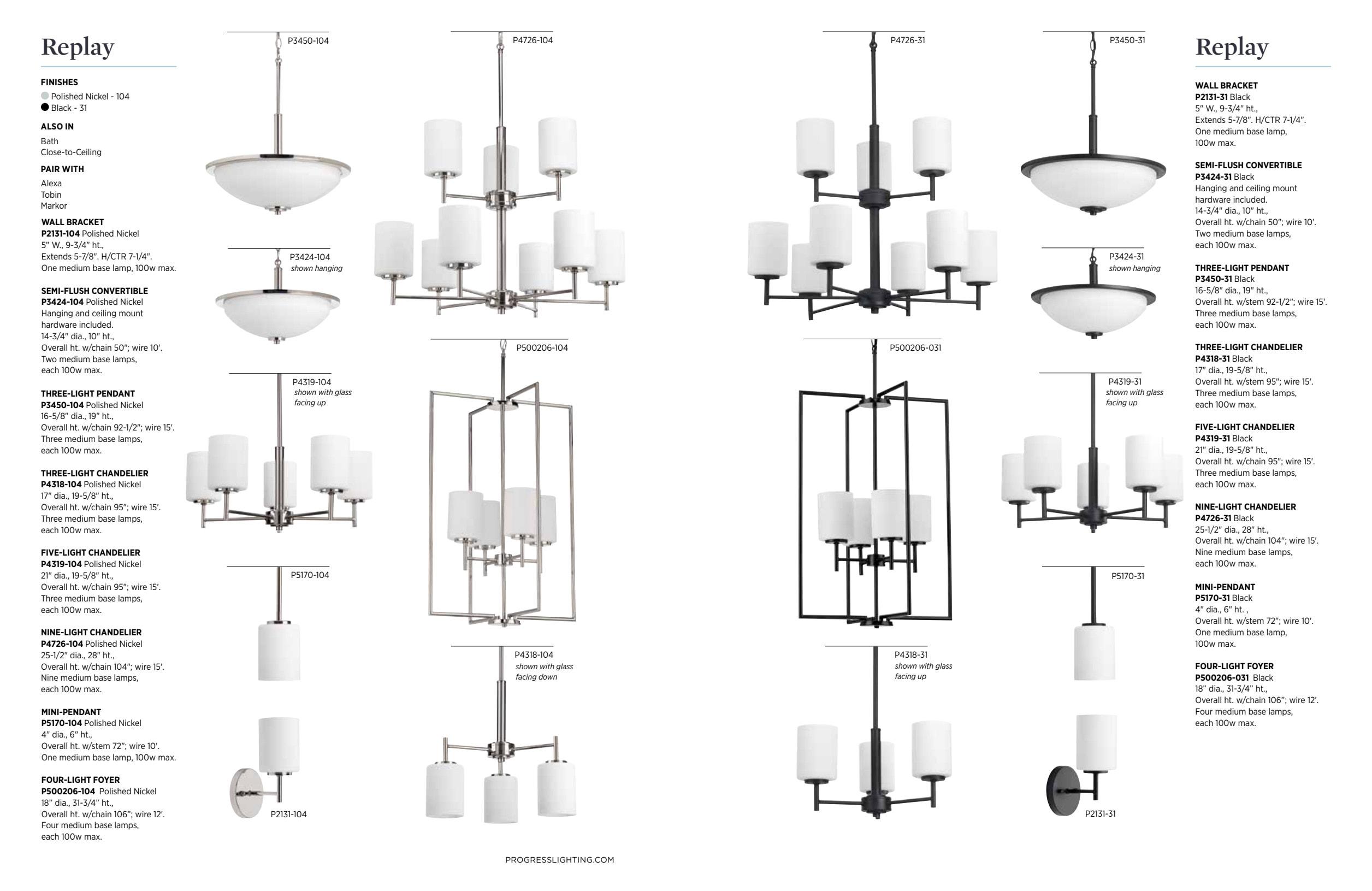 Progress Lighting Replay Collection 4-Light Bath Vanity, Brushed Nickel, Porcelain Shade