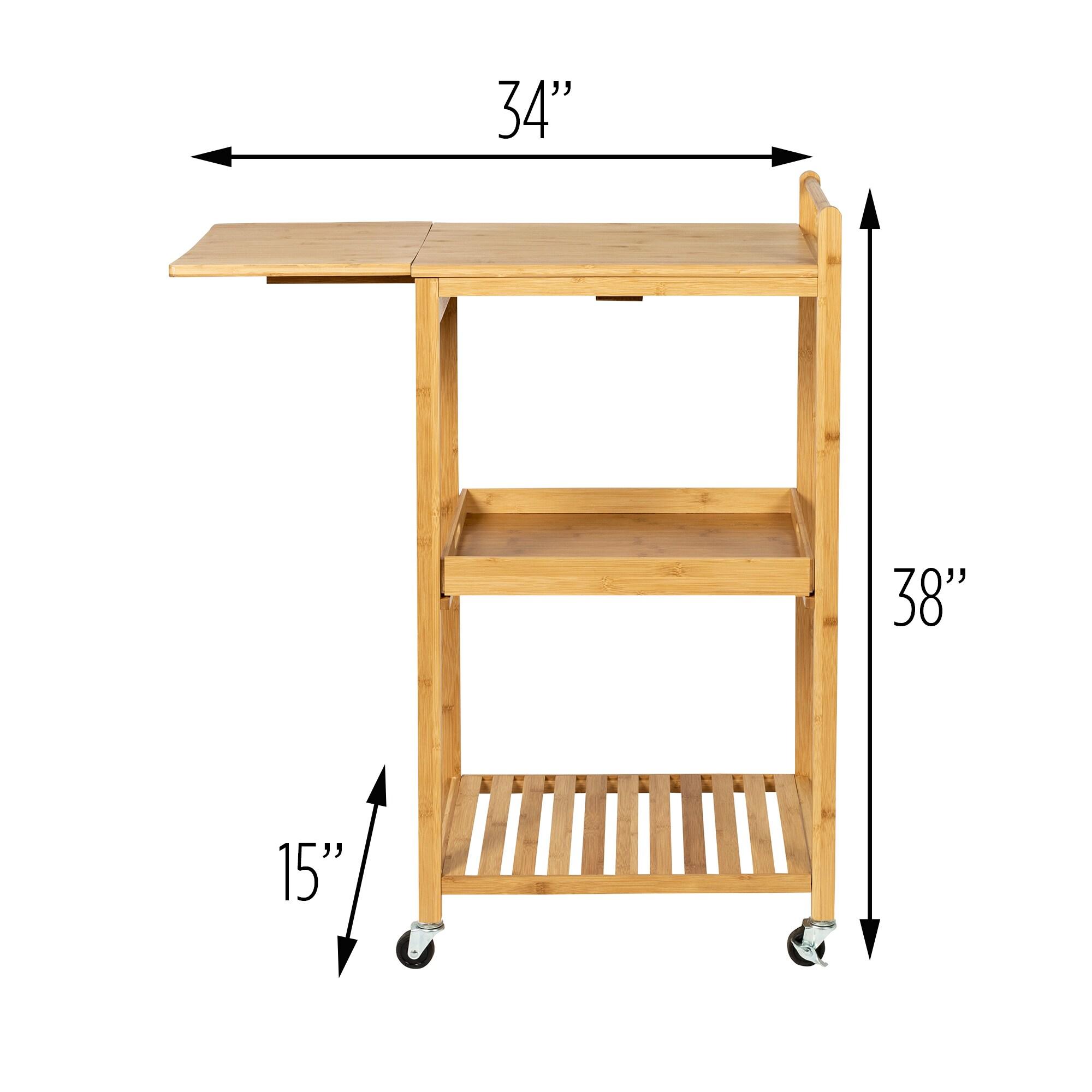 Bamboo Rolling Kitchen Cart