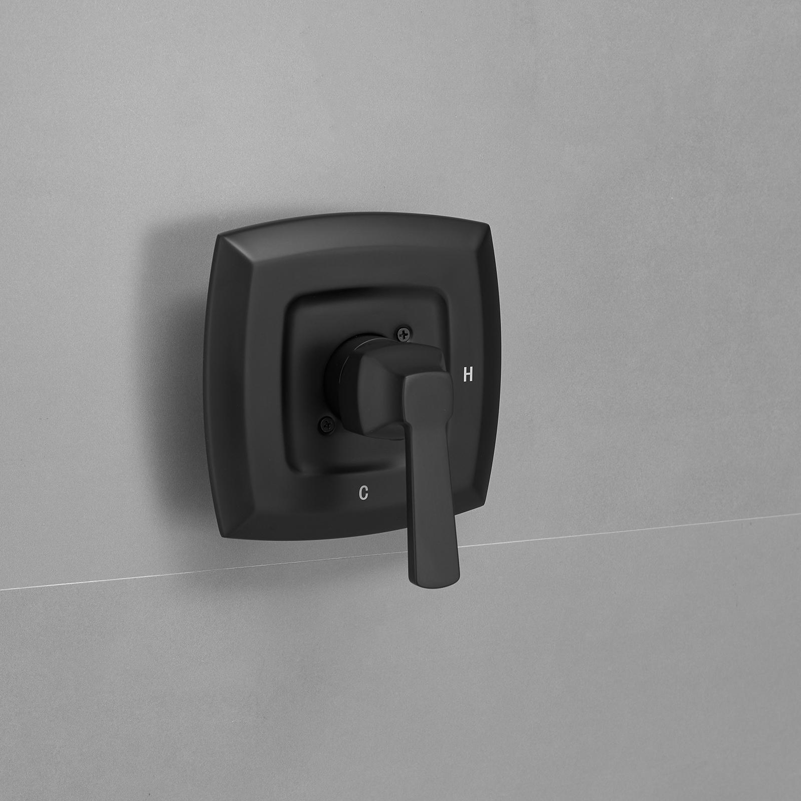 Single Handle 2-Spray Rainfall Square Shower Faucet Set 1.8 GPM with Tub Spout Combo High pressure