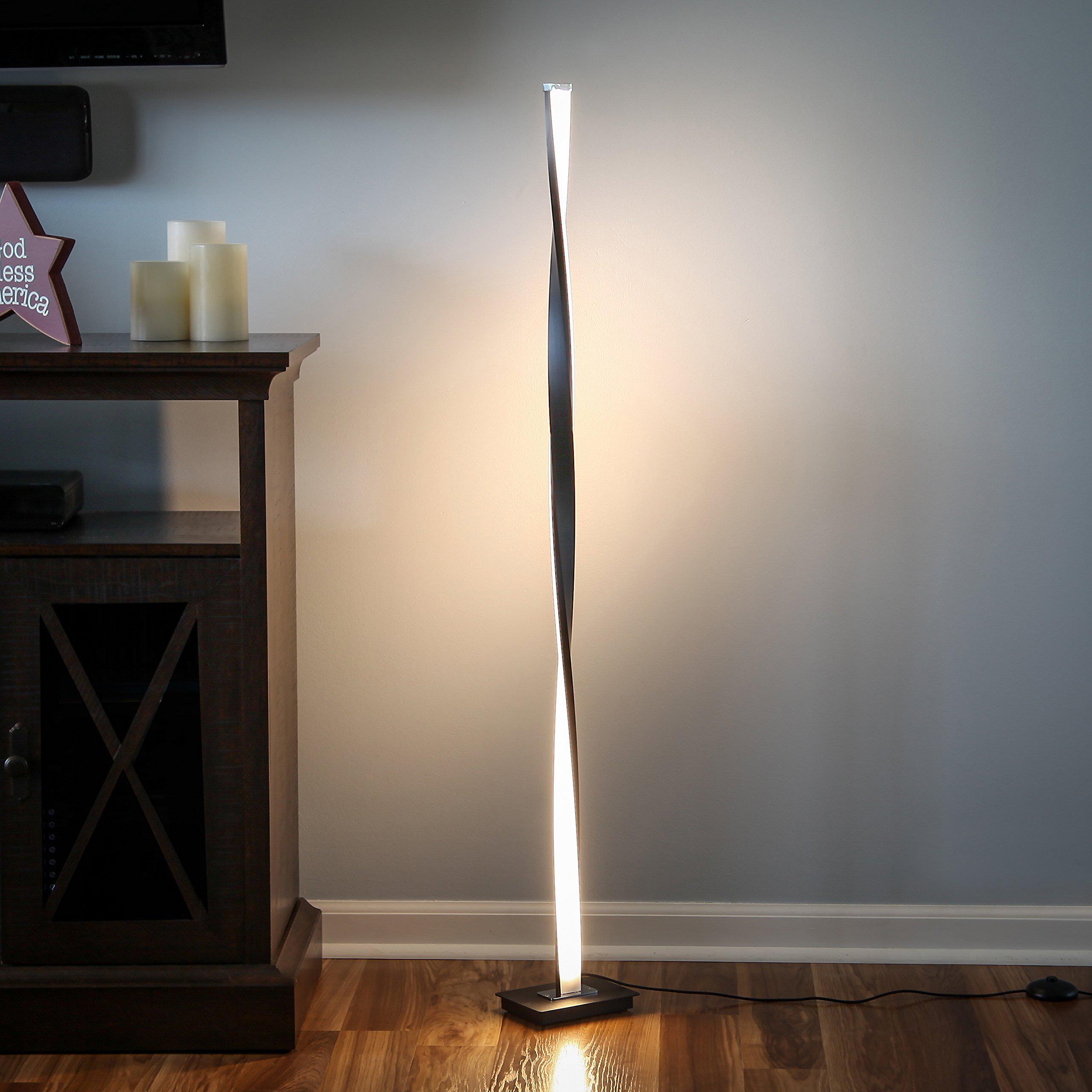 Brightech Helix 48 in. Industrial LED Floor Lamp with Built-In 3-Way Dimmer