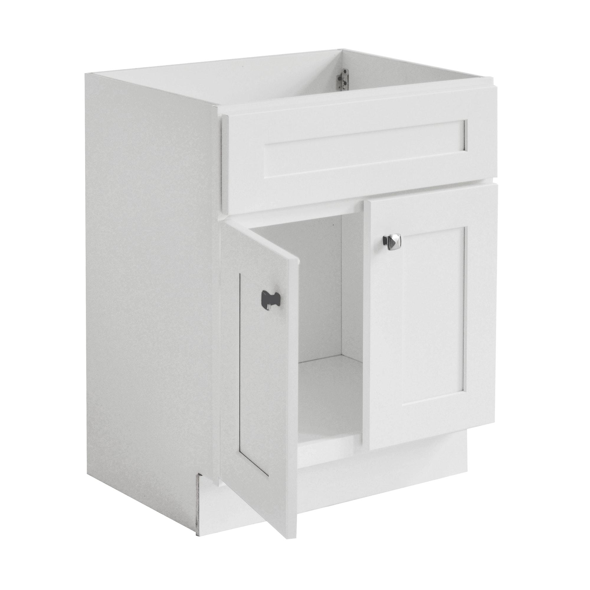 Brookings 24 Inch Bathroom Vanity, Ready to Assemble, Solid Wood, Sherwin Williams® White – Design House, 586933