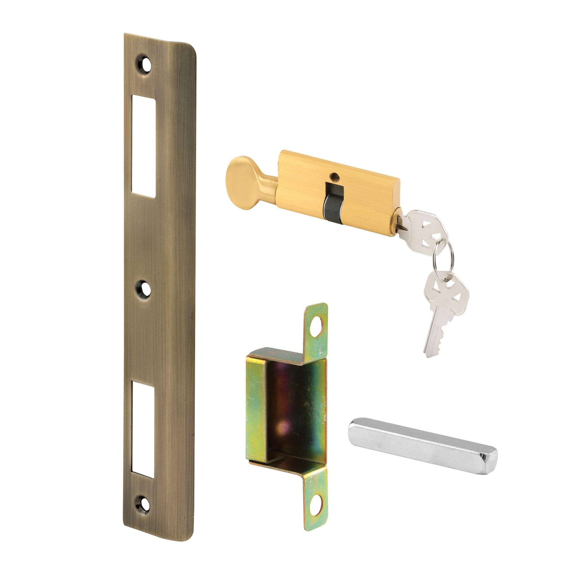 Prime-Line Security Screen or Storm Door Lever Set, Contemporary, Black Finish, Keyed Single Locking Cylinder (1 Set)