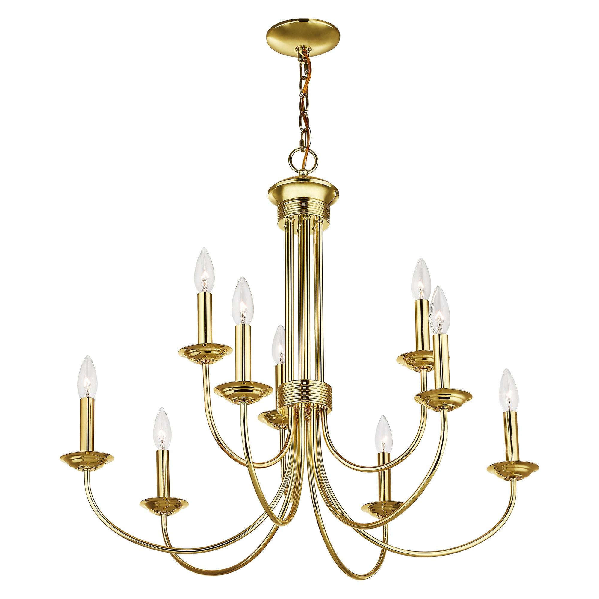 Livex Lighting Estate 9 - Light Chandelier in  Polished Brass