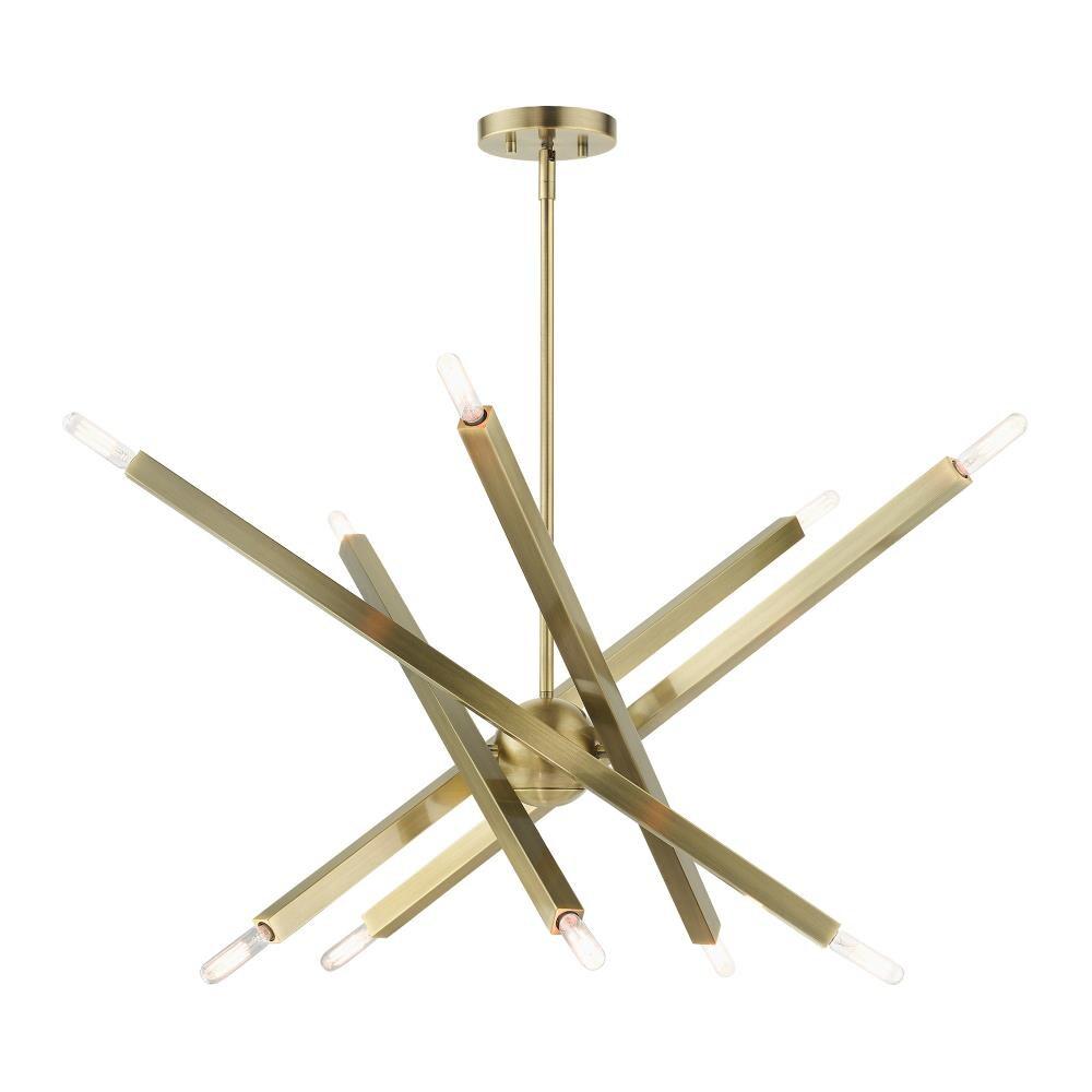 Livex Lighting Moco 10 - Light Chandelier in  Antique Brass