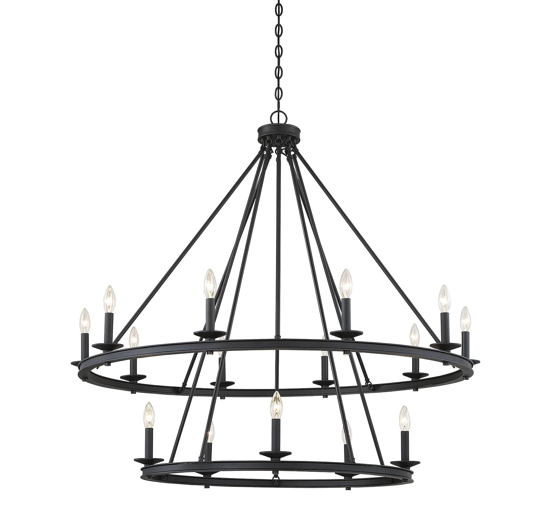 Traditional Fifteen Light Chandelier-Matte Black Finish Bailey Street Home 159-Bel-2893935