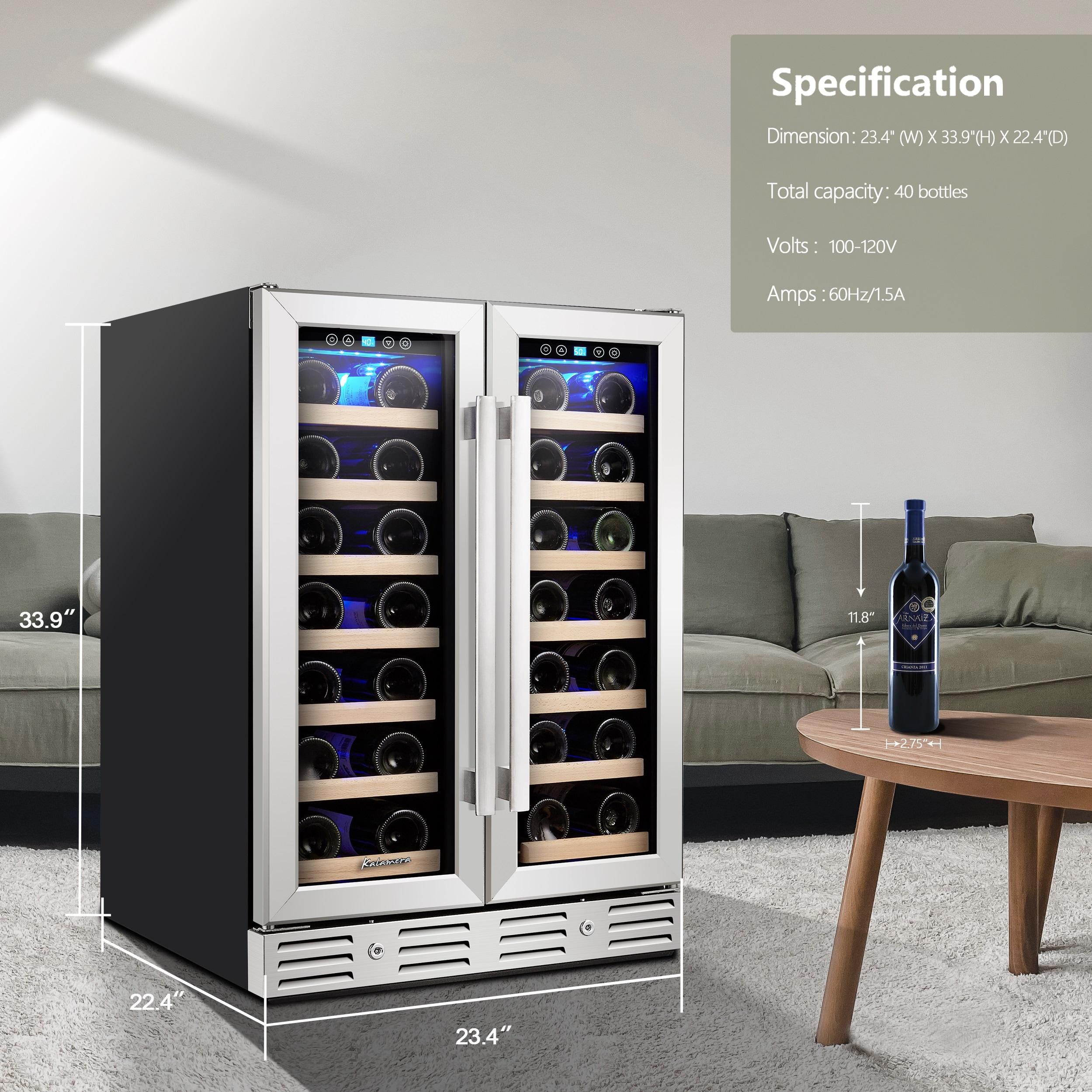 Kalamera Kalamera 40 Bottle Dual Zone Built-In Wine Refrigerator