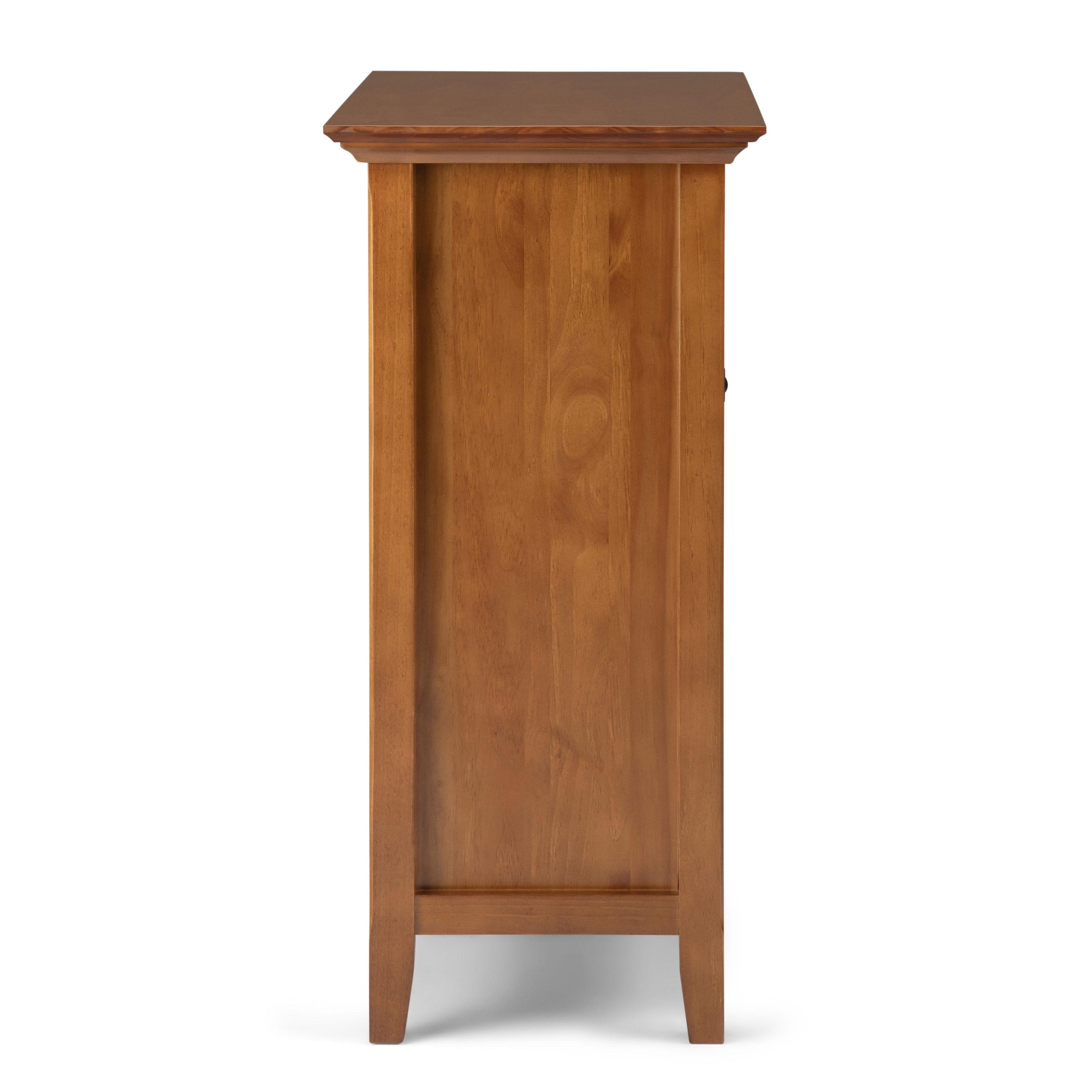 Simpli Home Amherst Solid Wood Storage Cabinet in Light Golden Brown