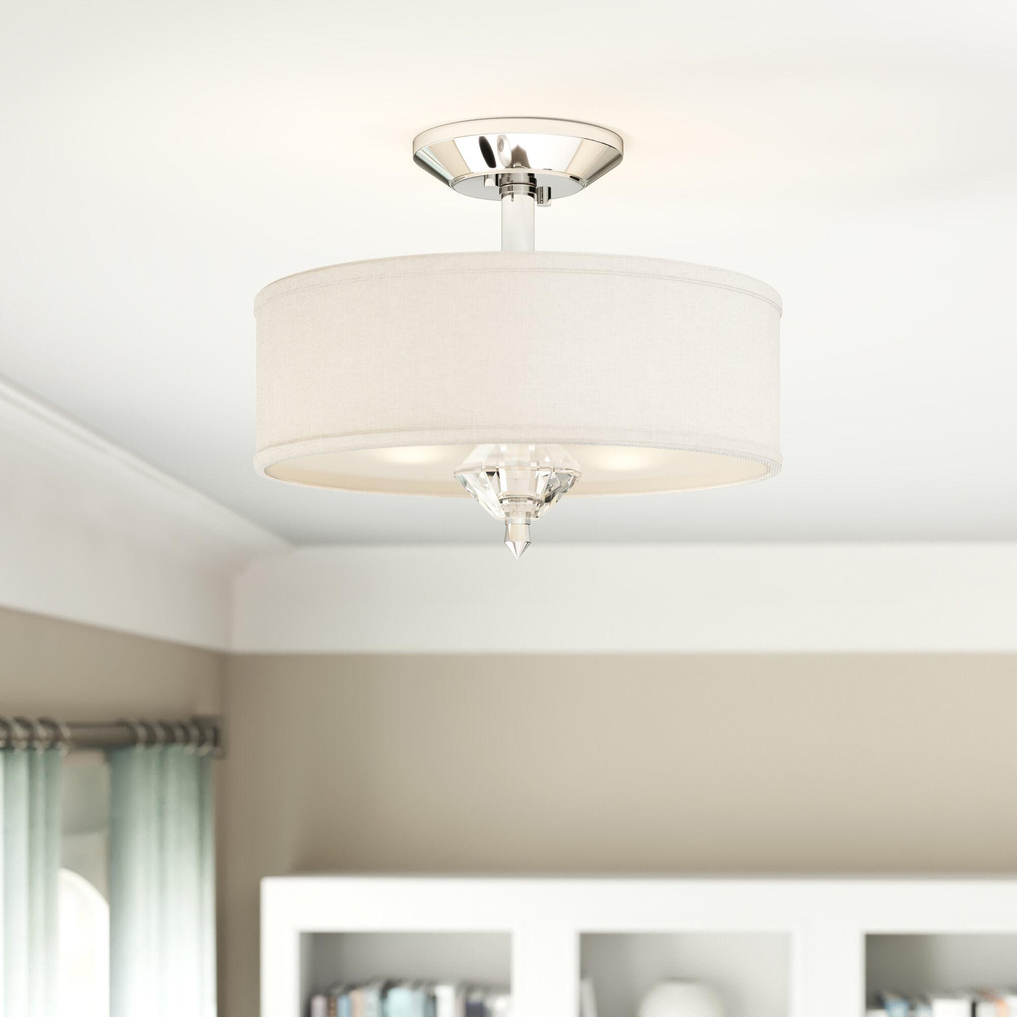 Palatial Chrome 15.75" Semi Flush Mount with Elongated Candles
