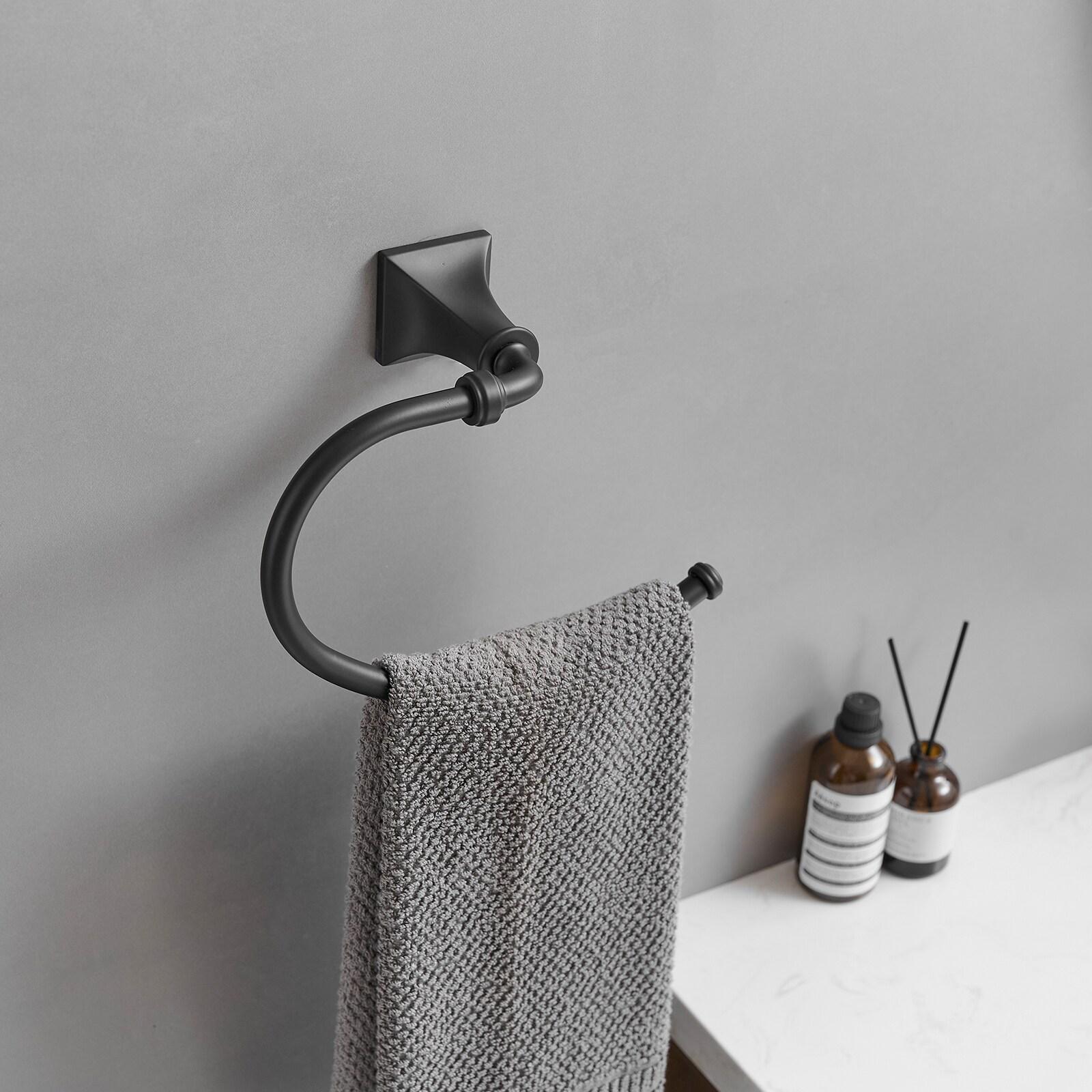 BWE 4-Piece Bath Hardware Set with Towel Bar Hand Towel Holder Toilet Paper Holder Towel Hook Square