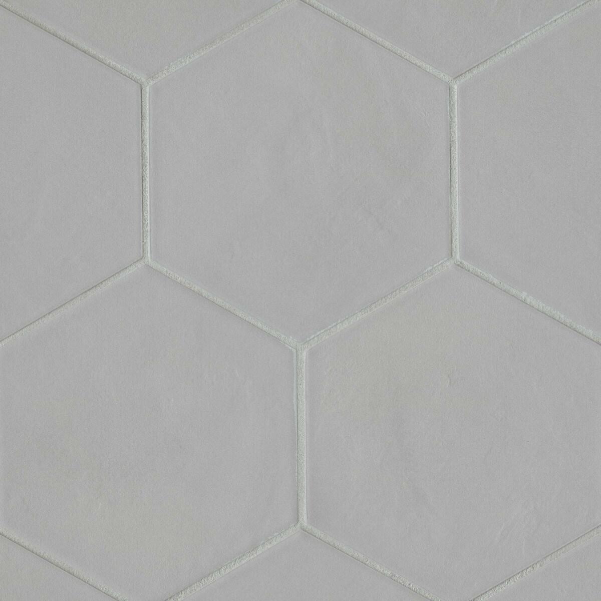 Bedrosians Allora Hexagon Matte Porcelain Tile 8.5" x 10", Solid Grey (29-Pack, 12.67 SF)