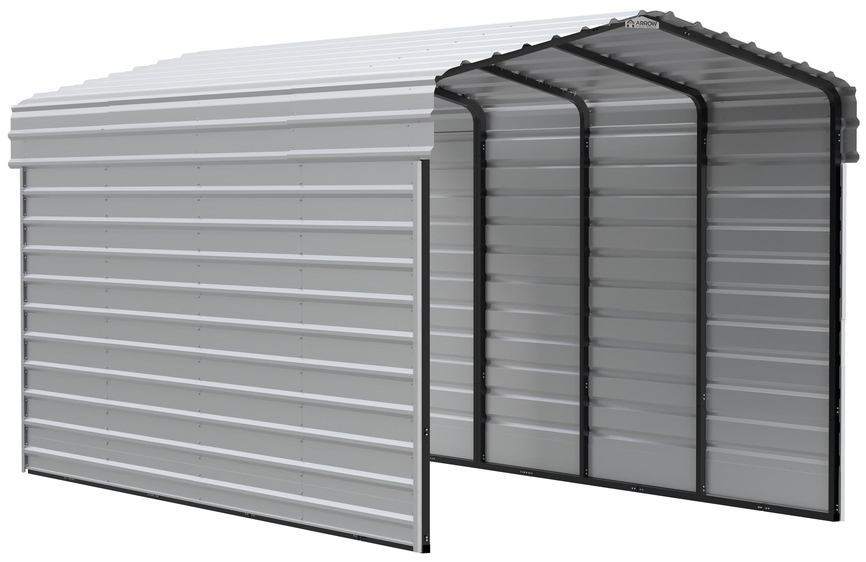 Arrow Arrow Steel Carport with 2 Side Wall Kits, 10x20x09