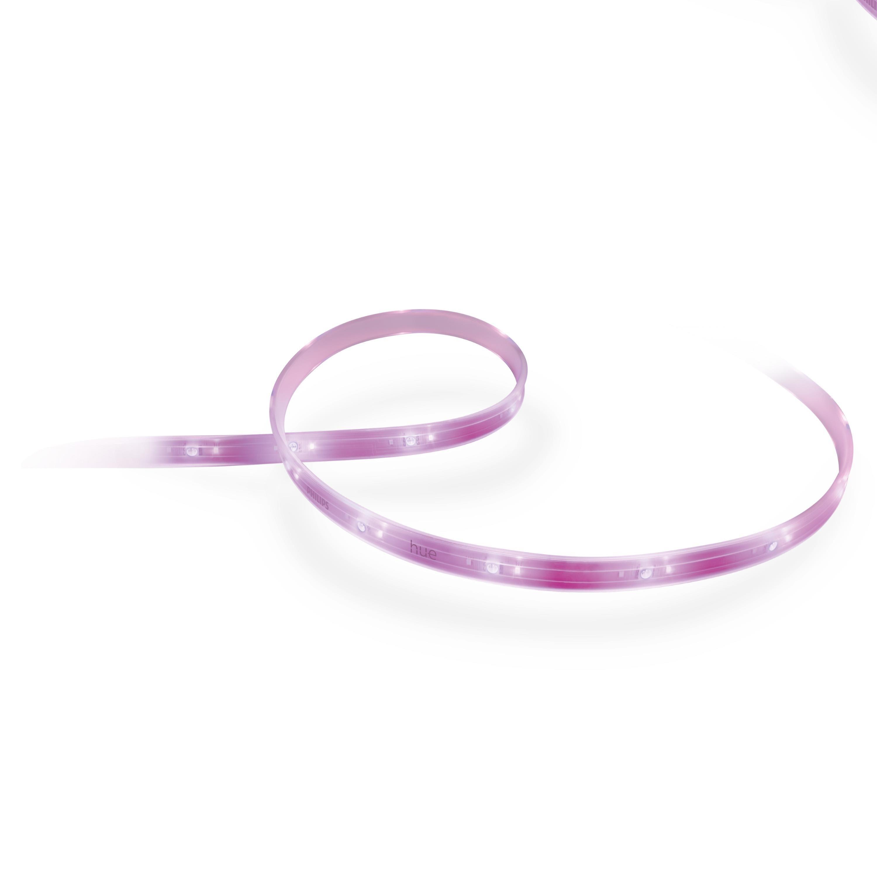 Philips Hue White and Color Ambiance Bluetooth-enabled Lightstrip Extension: LED, Multicolored, Indoor, Plastic, 16M Settings