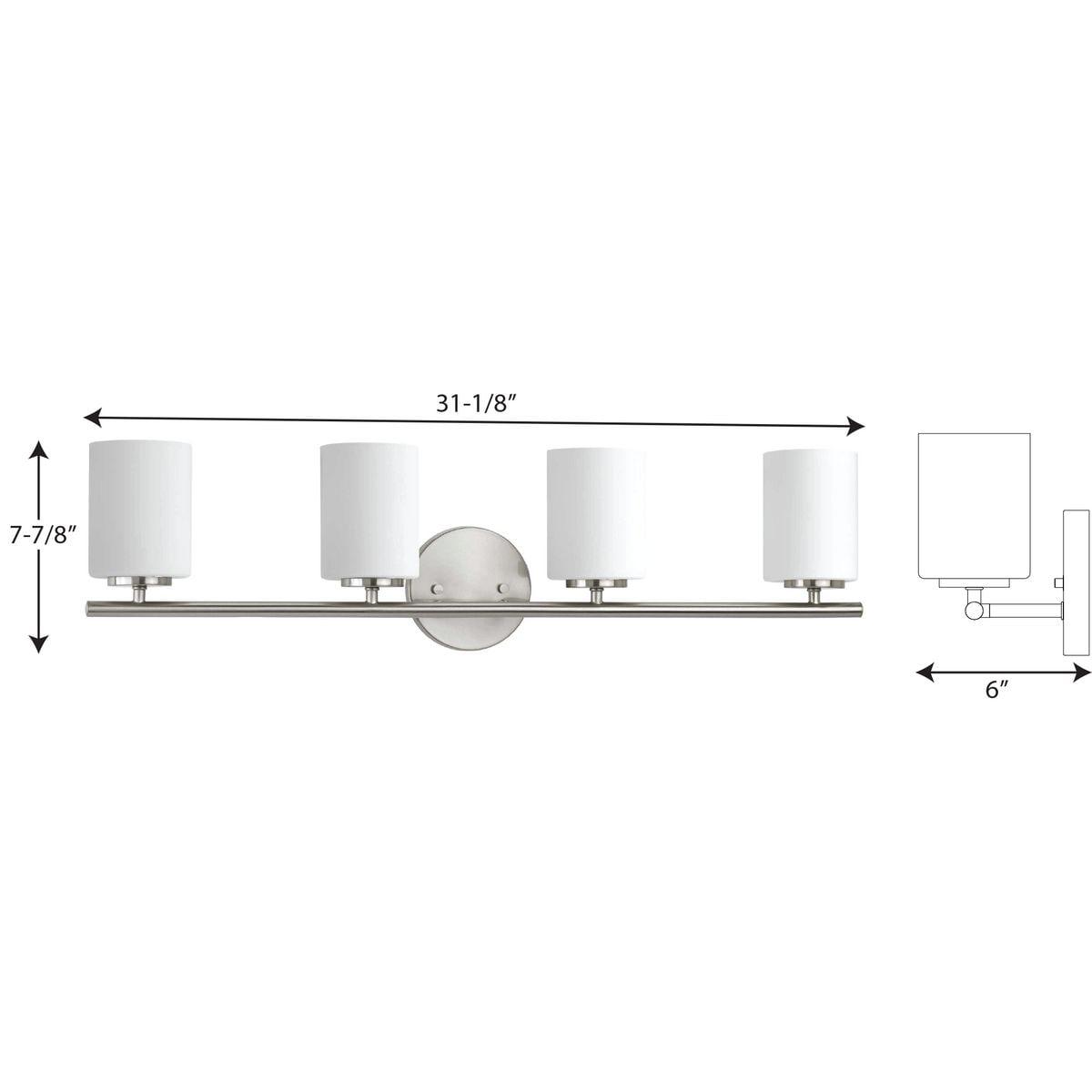 Progress Lighting Replay Collection 4-Light Bath Vanity, Brushed Nickel, Porcelain Shade