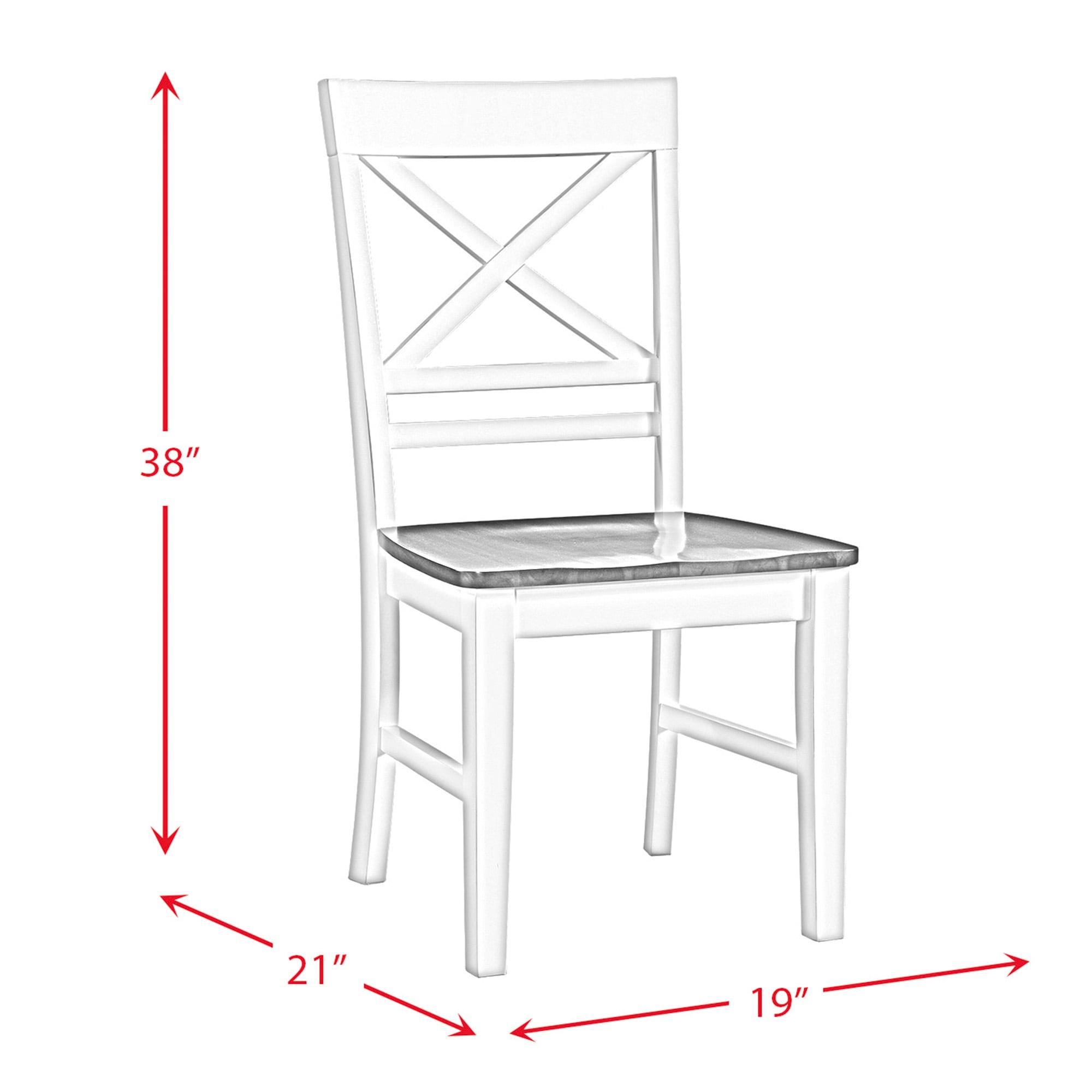 Bedford Standard Height Side Chair Set Natural/Cream - Picket House Furnishings: Cross-Back, Polyester Upholstery, MDF Frame