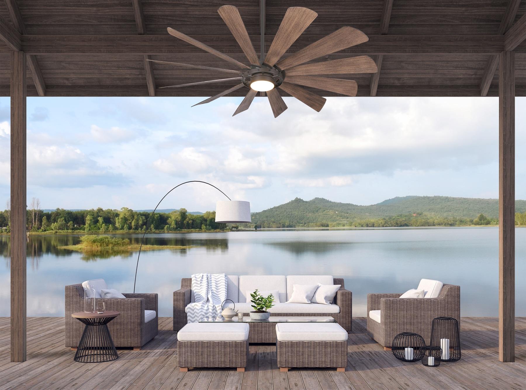 65" Minka Aire Farmhouse Indoor Ceiling Fan with Dimmable LED Light Oil Rubbed Bronze for Living Room Kitchen Bedroom Family House