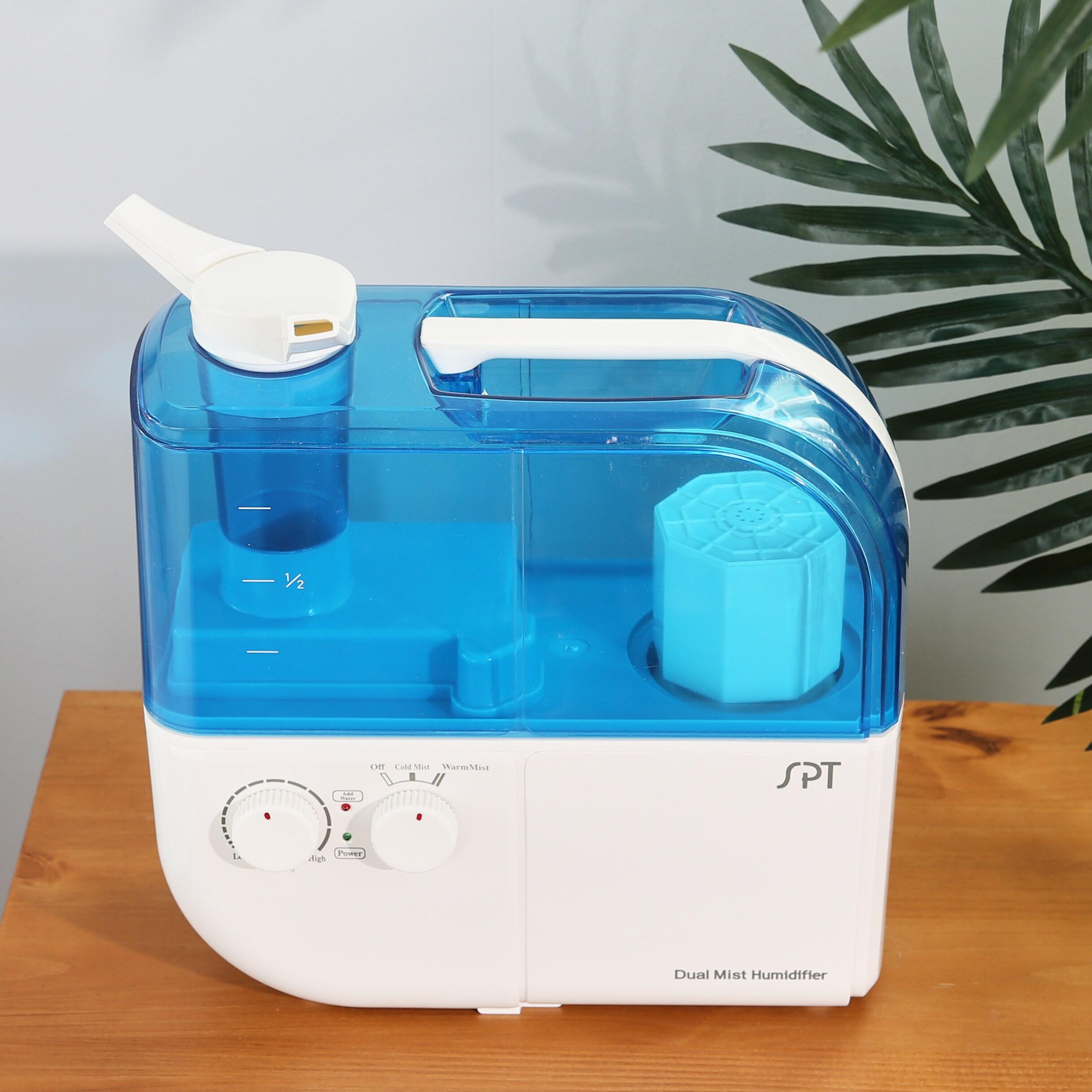 SPT Blue and White Dual Mist Humidifier with Automatic Shutoff