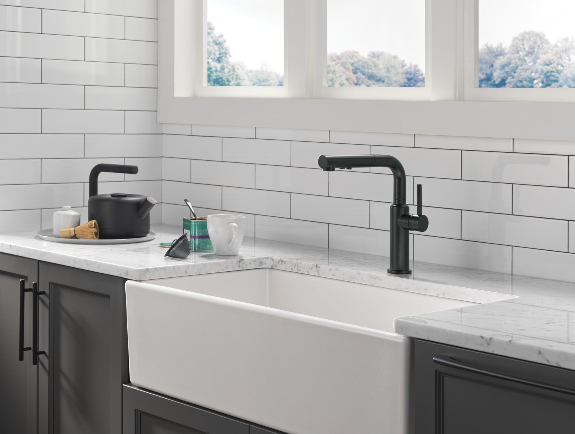 Daneri Pull-Out Sprayer Kitchen Faucet, Single Handle Kitchen Sink Faucet