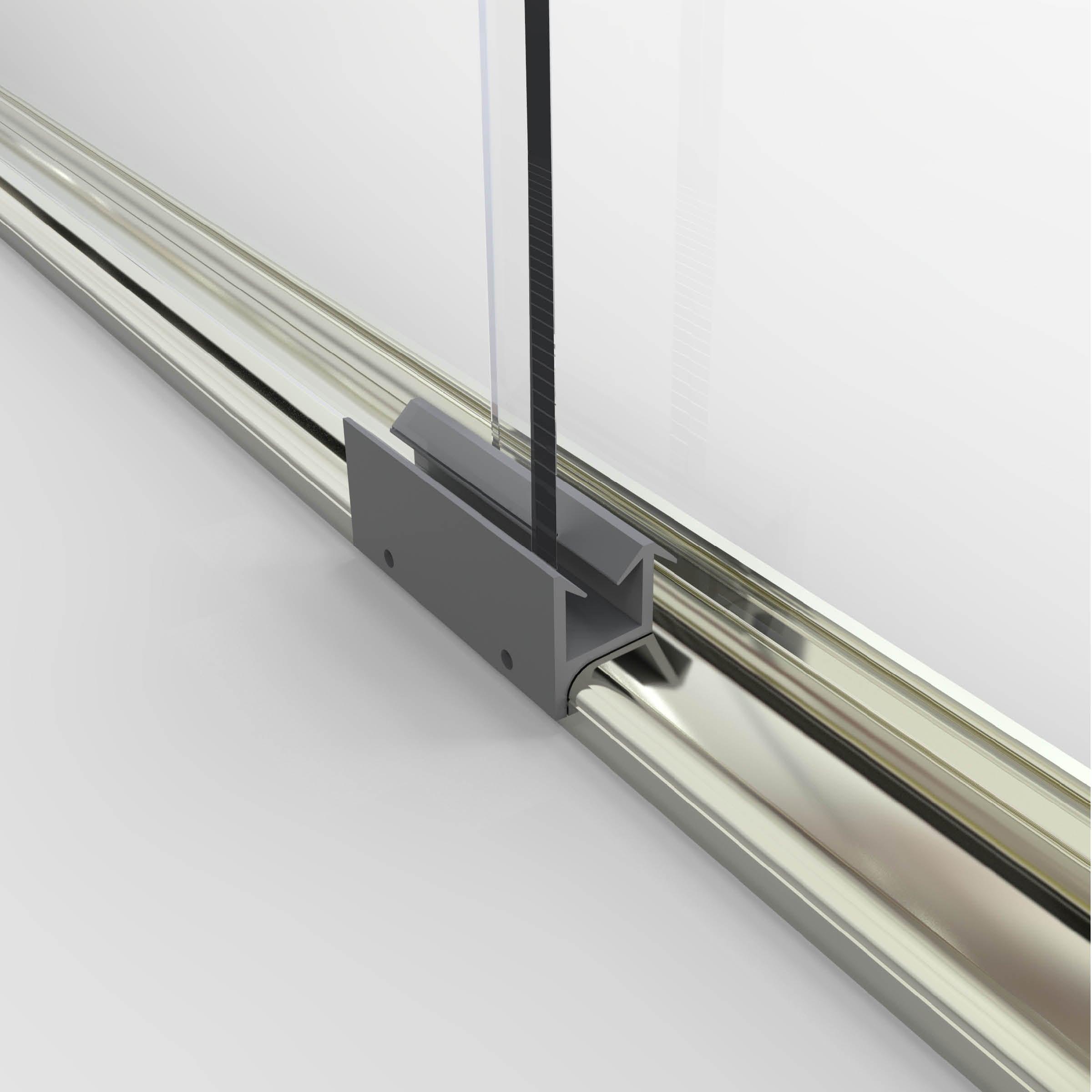 Basco Classic Brushed Nickel 56-in to 60-in W x 70.0-in H Semi-frameless Clear Glass Bypass Sliding Shower door