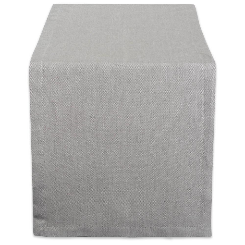 Gray Cotton Chambray Table Runner 14" x 72"
