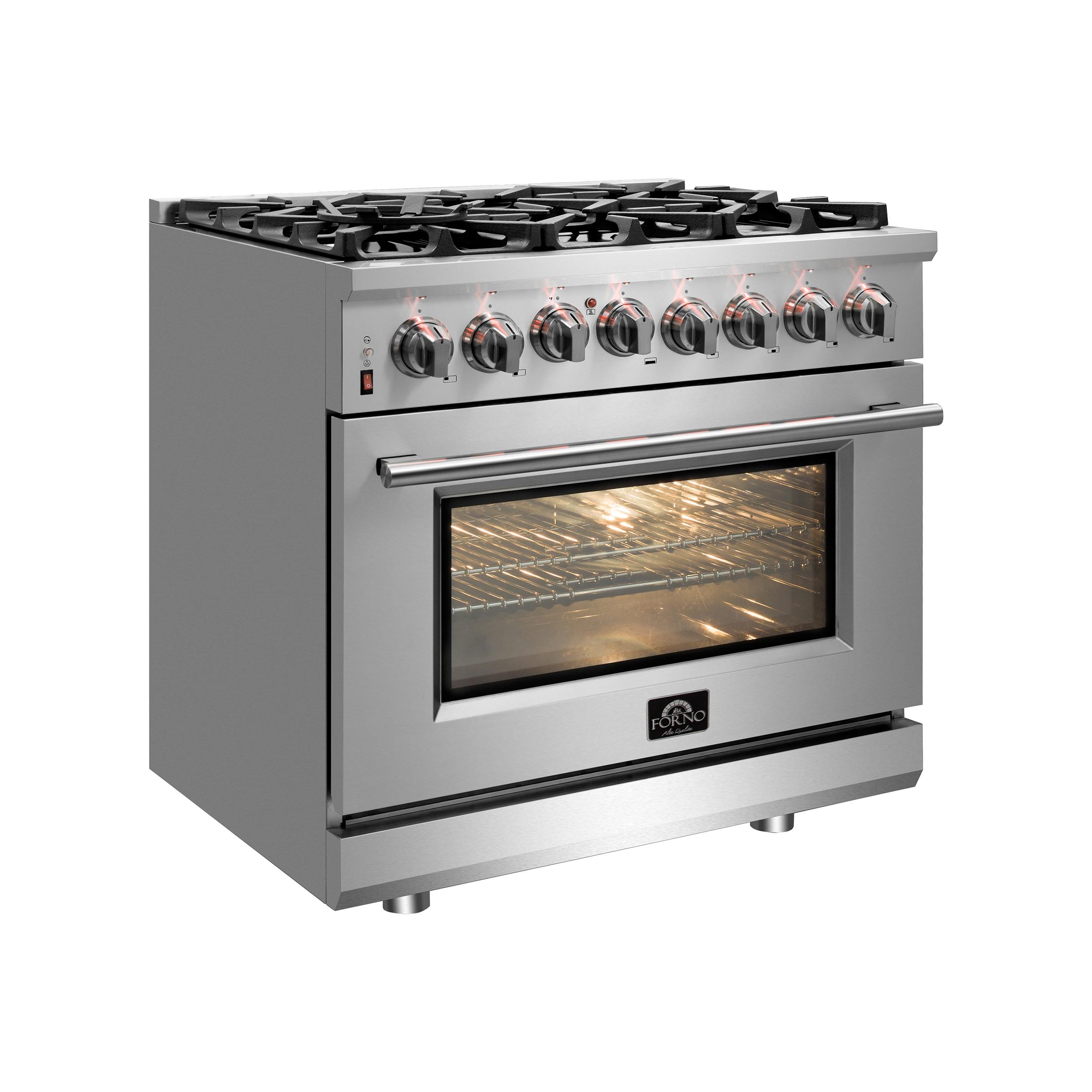 Massimo 30-inch Dual Fuel Range, 5 Burners, 4.32 cu.ft. True Convection Oven, Air Fryer & Griddle