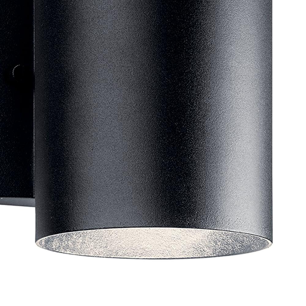 Independence 7 in. 1-Light Textured Black Outdoor Hardwired Wall Cylinder Sconce with Integrated LED (1-Pack)