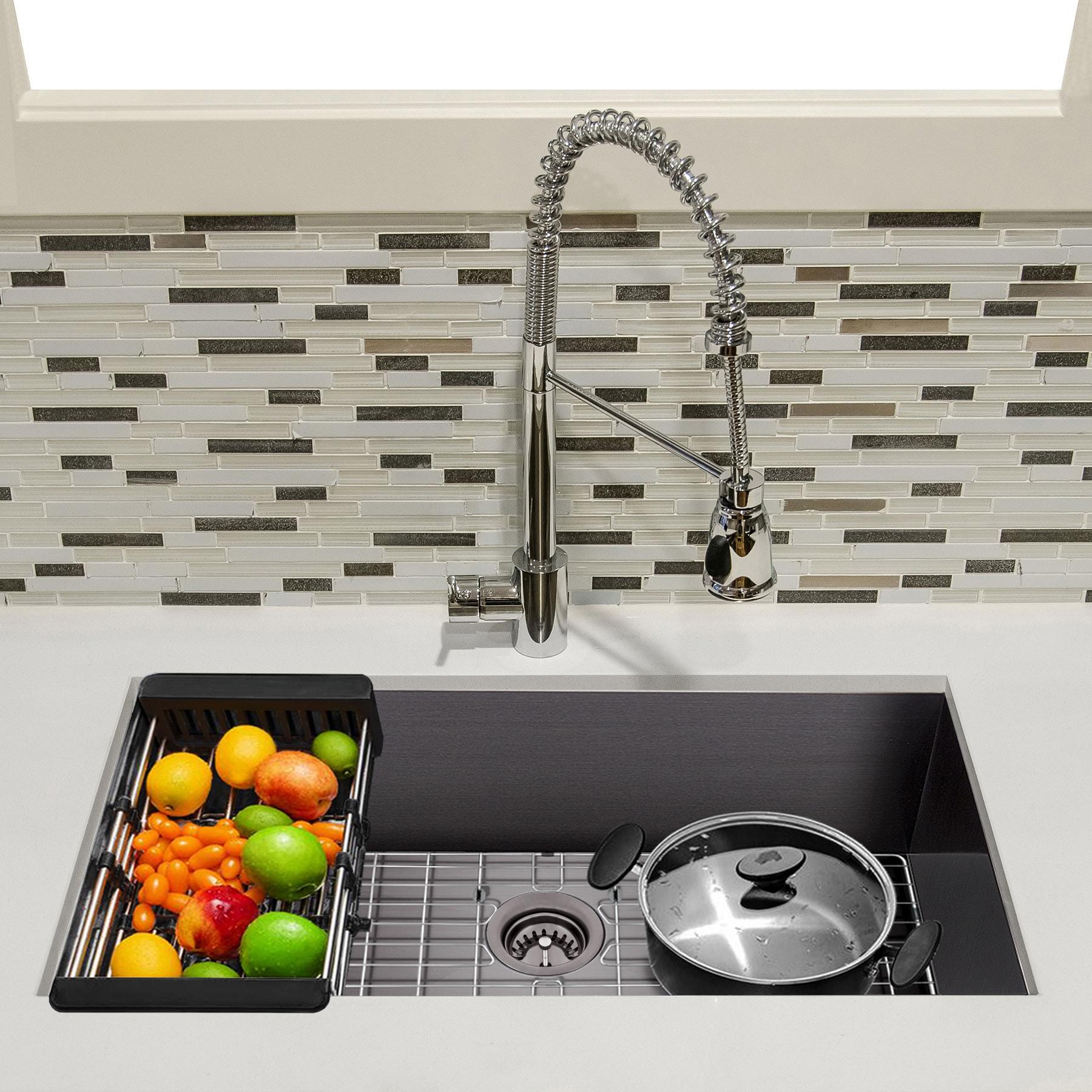 Undermount 32-in x 18-in Gunmetal Matte Black Stainless Steel Single Bowl Kitchen Sink